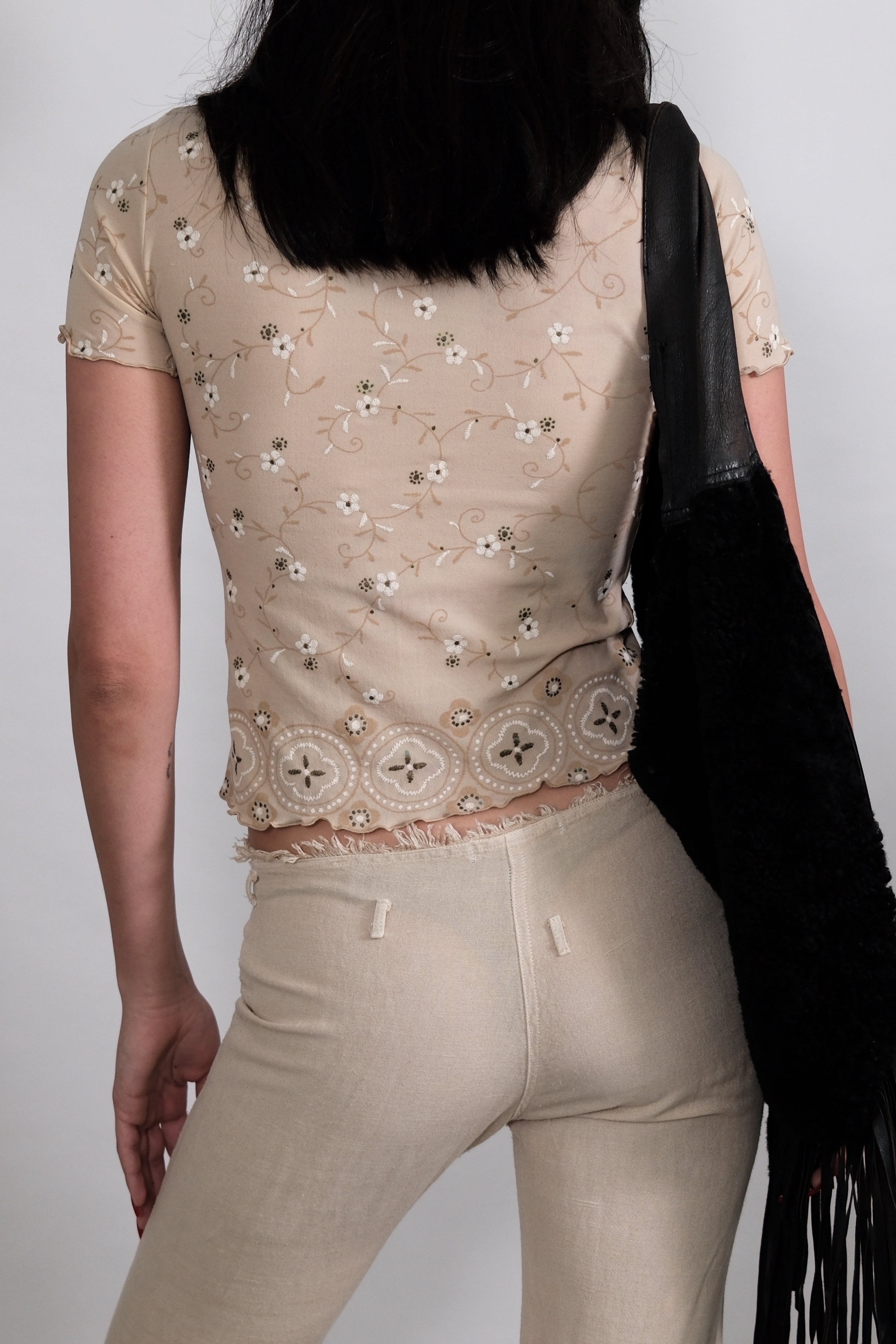 Sheer Floral Baby Tee