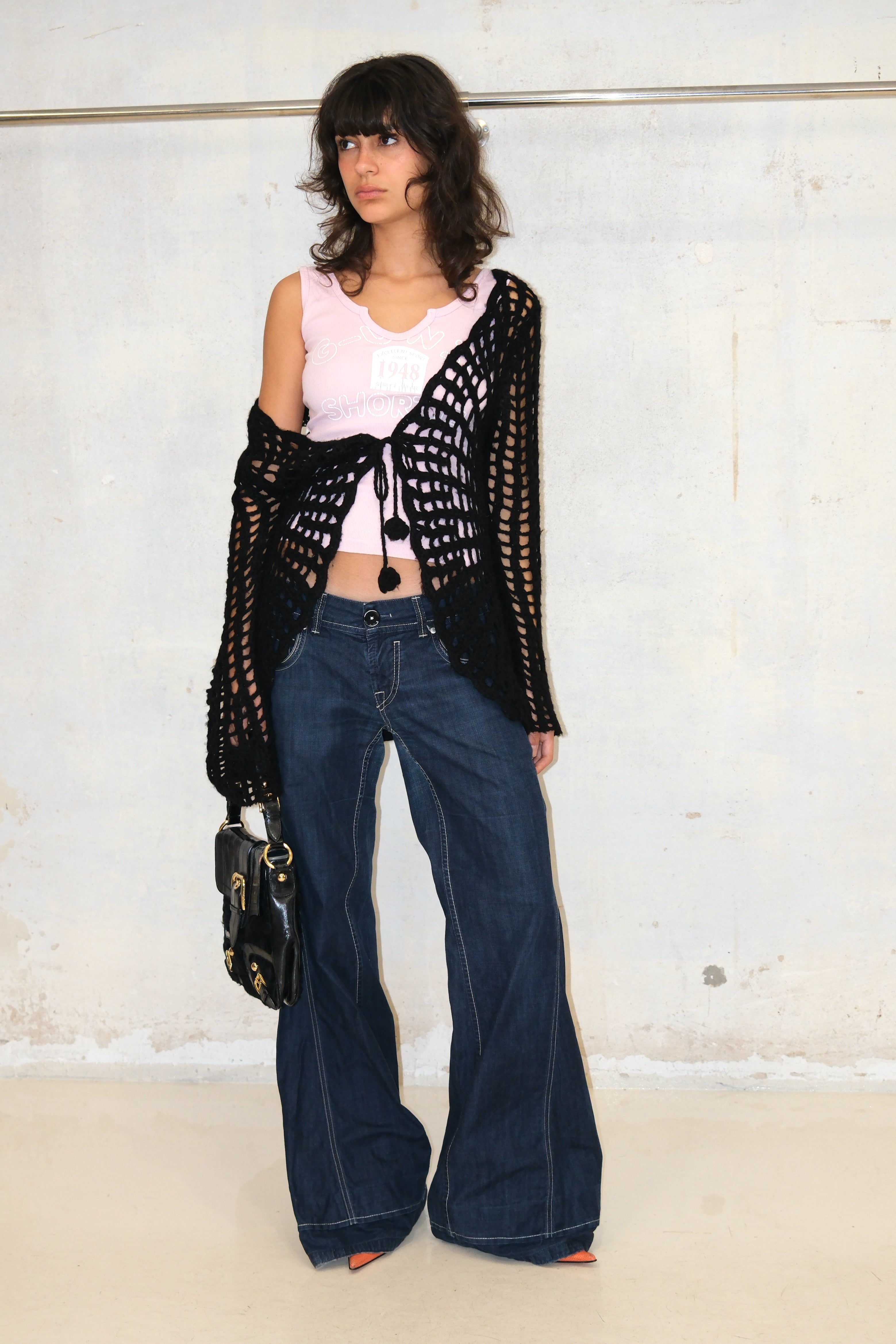 CROCHET TIE FRONT CARDIGAN