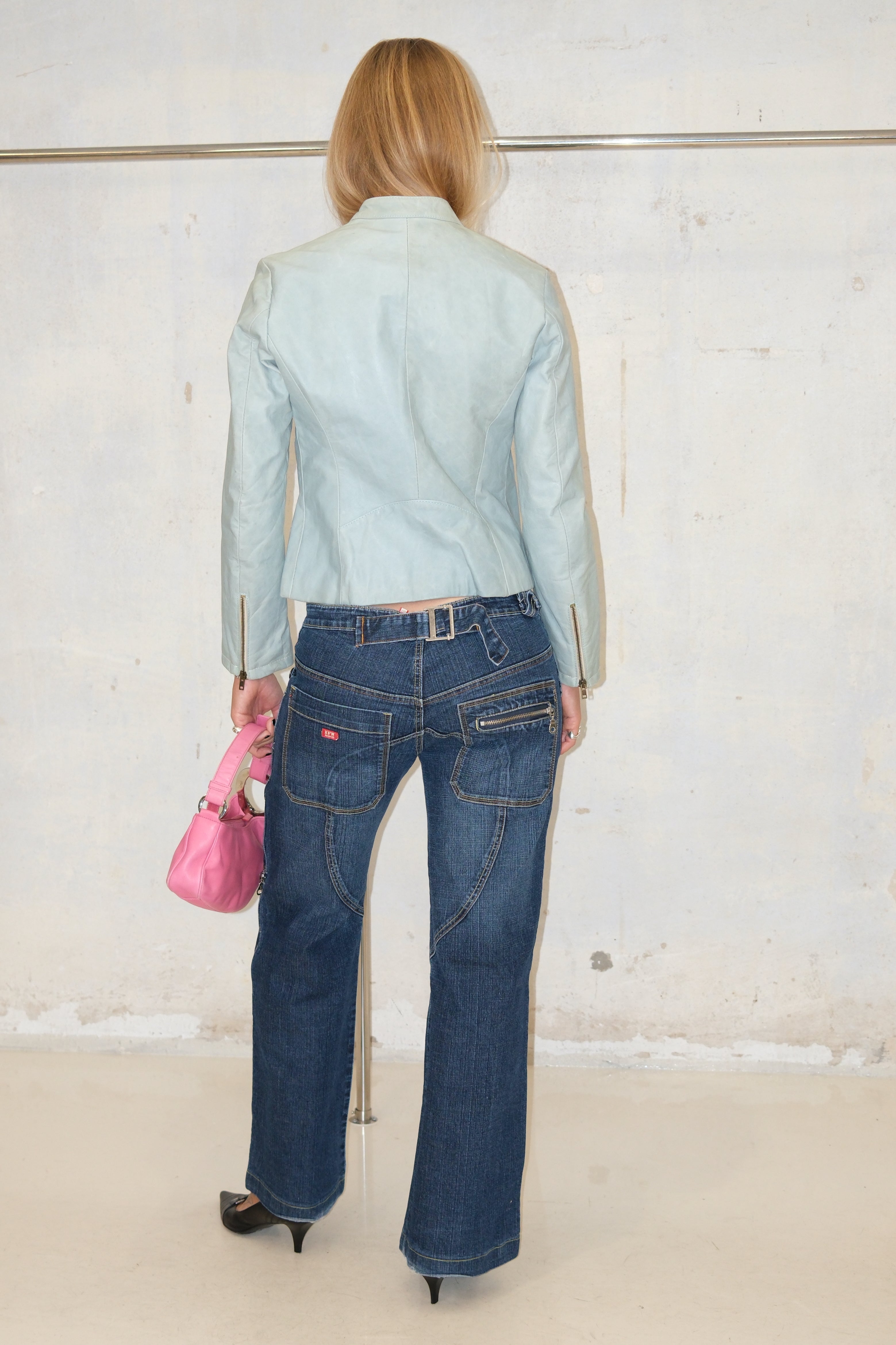 MINT BLUE LEATHER JACKET