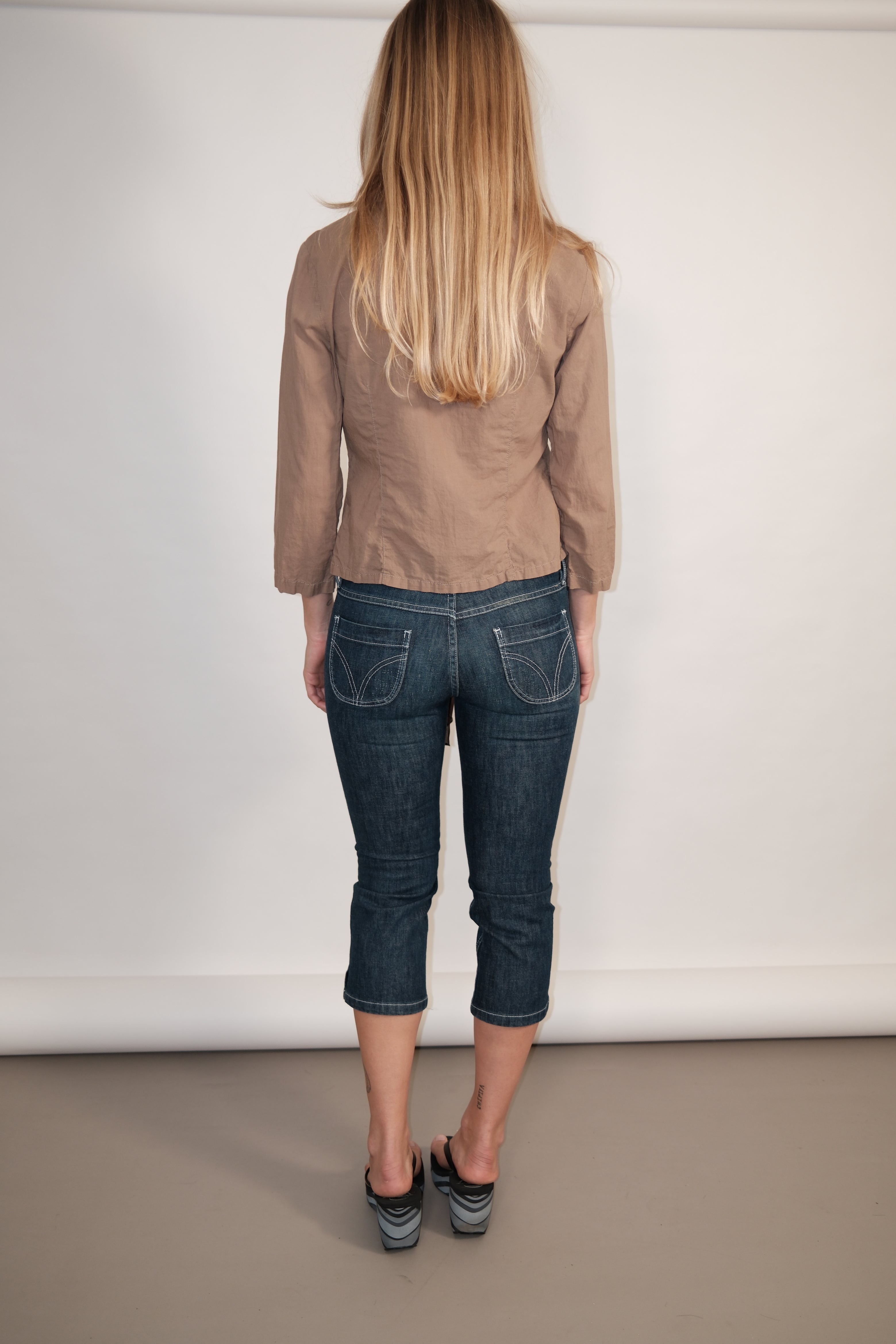 D&G Dark Low Capri Denim Jeans Size 37-38