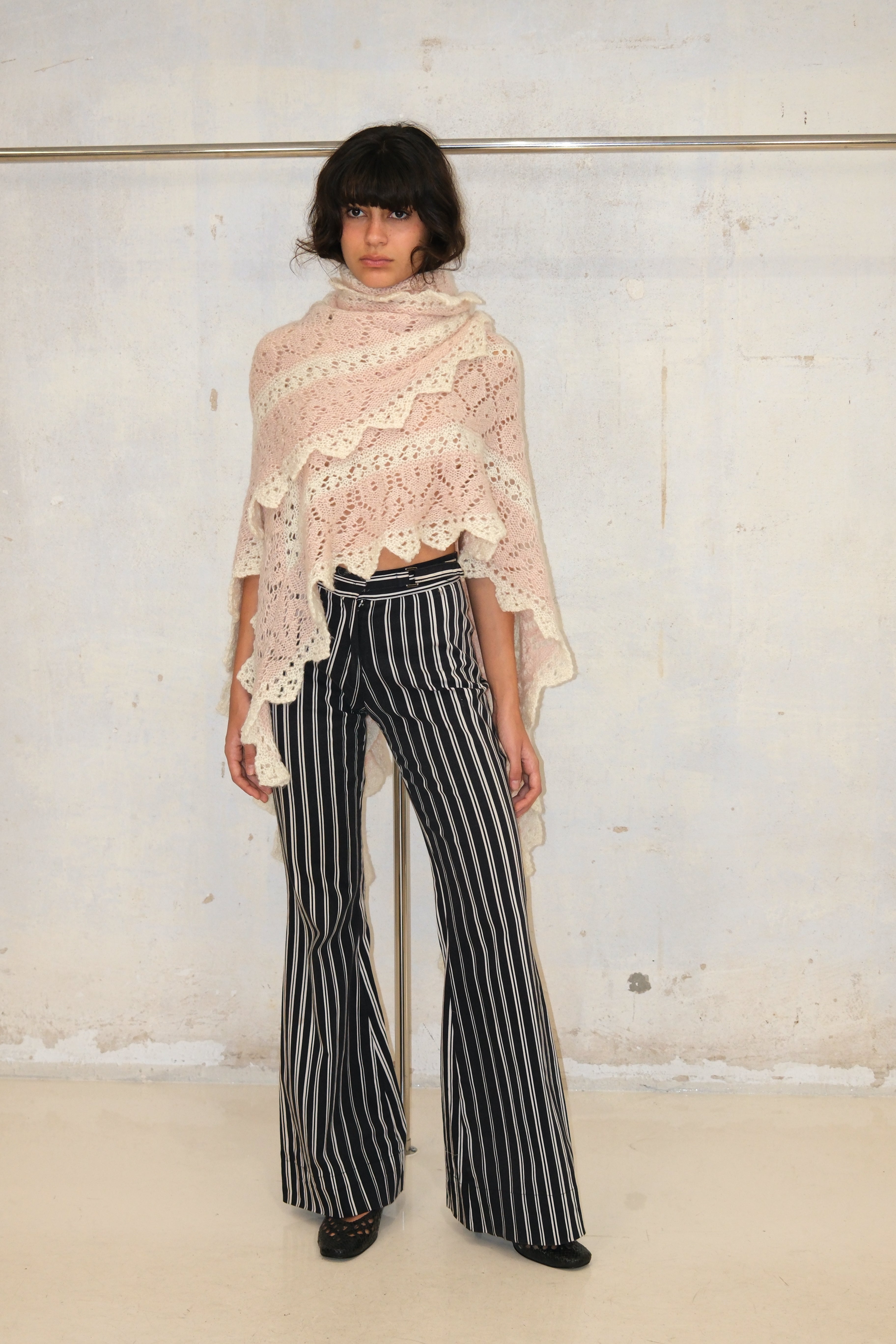 Blush & Cream Wrap Knit Sweater