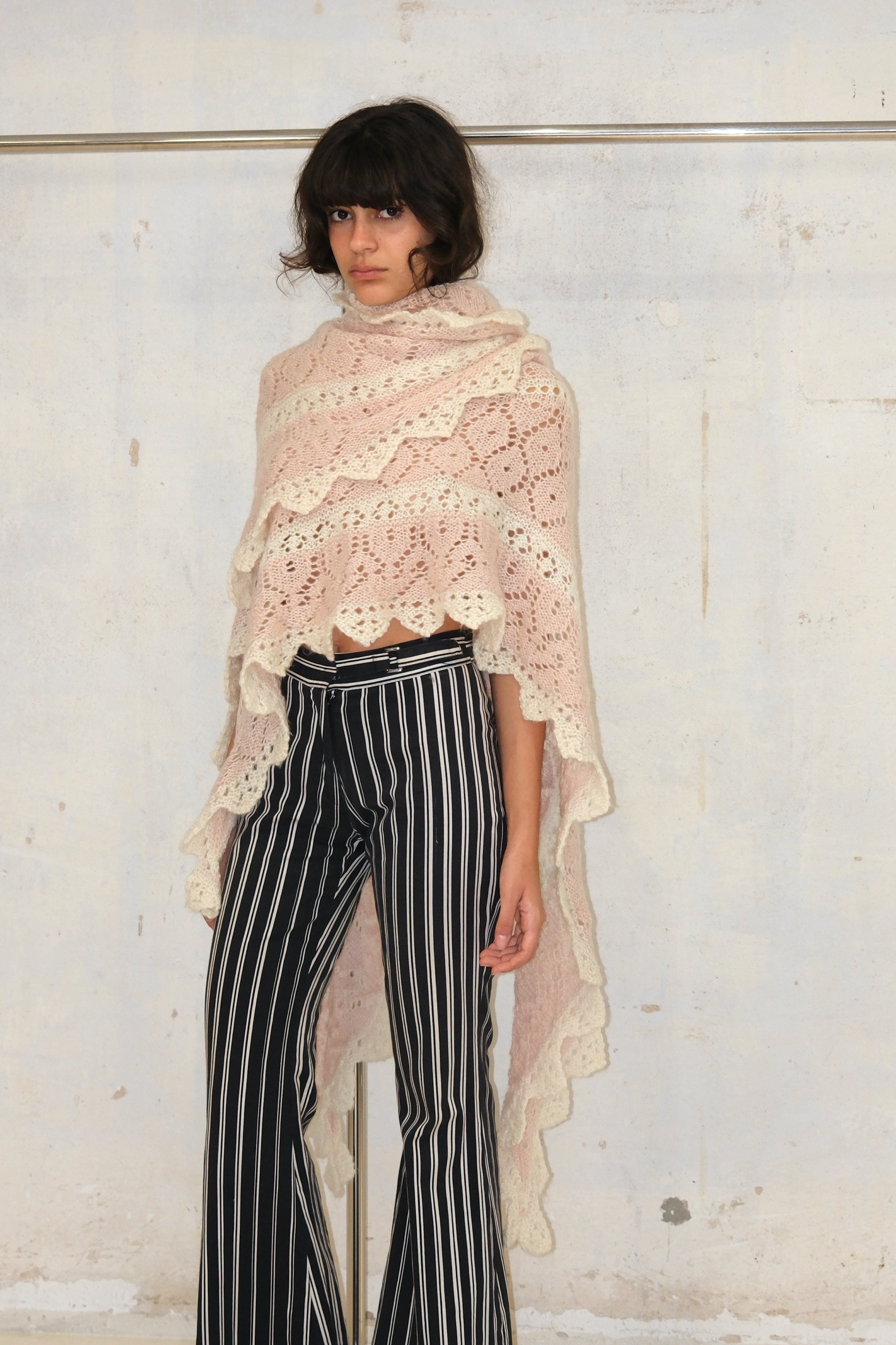 Blush & Cream Wrap Knit Sweater