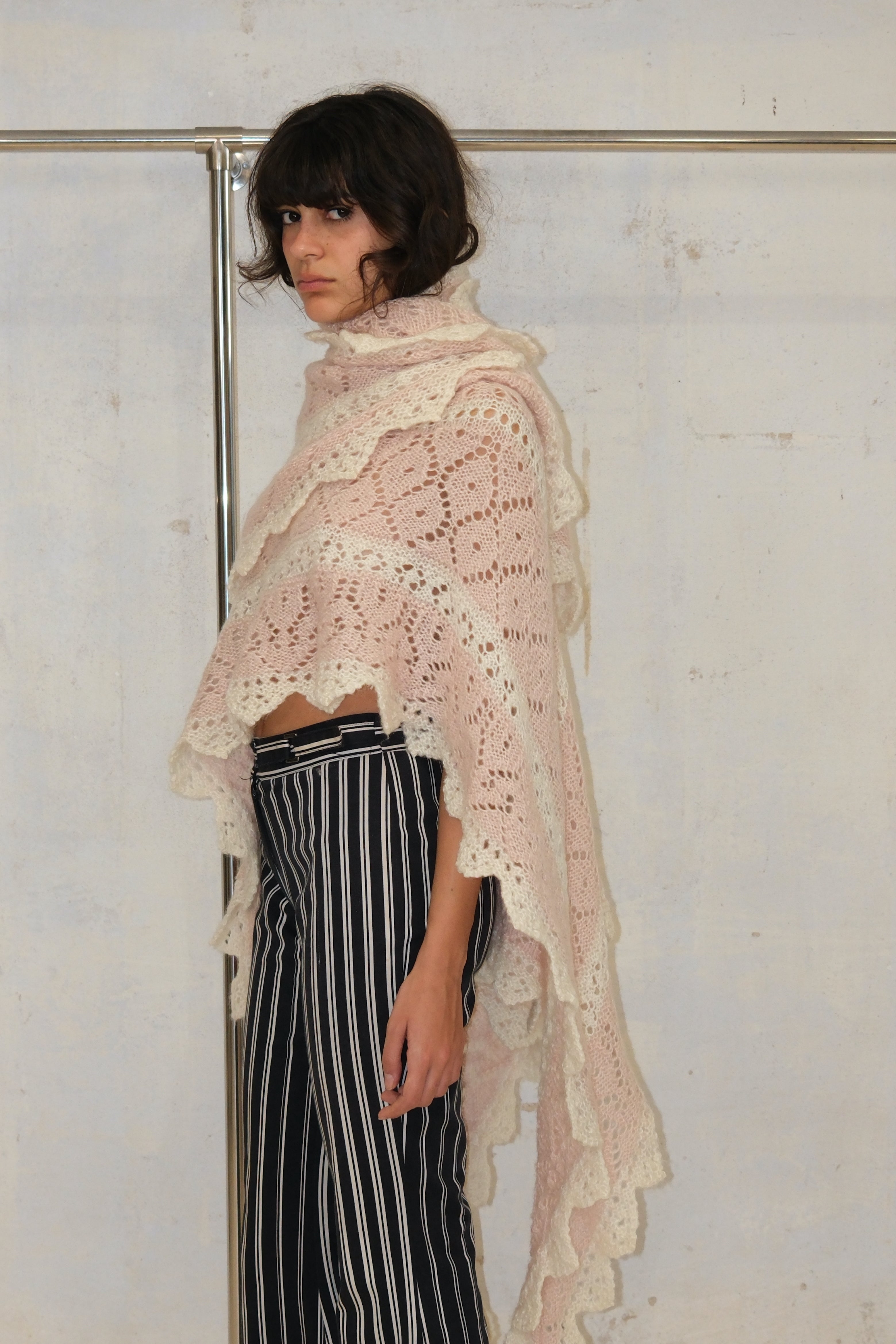 Blush & Cream Wrap Knit Sweater