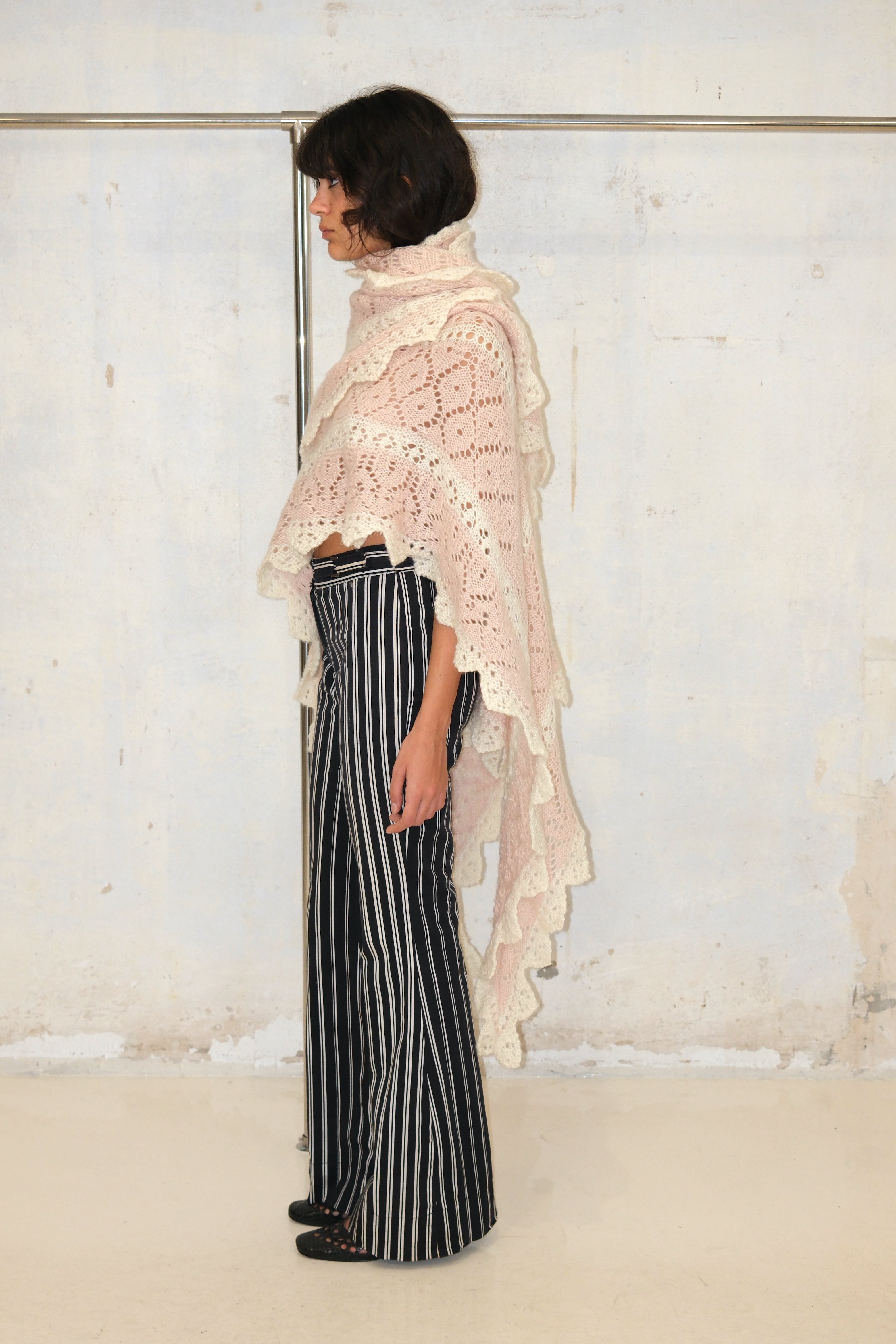 Blush & Cream Wrap Knit Sweater