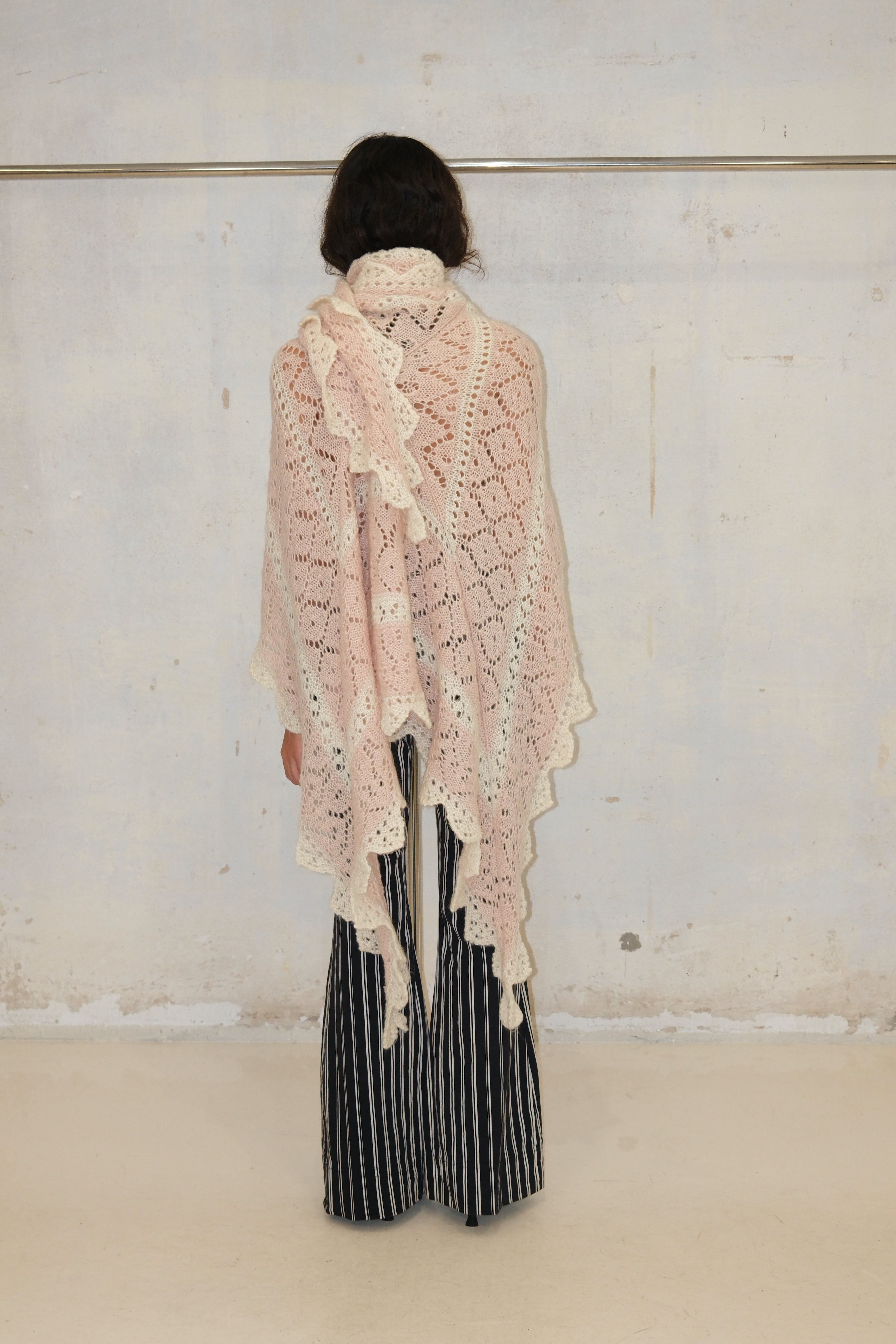 Blush & Cream Wrap Knit Sweater