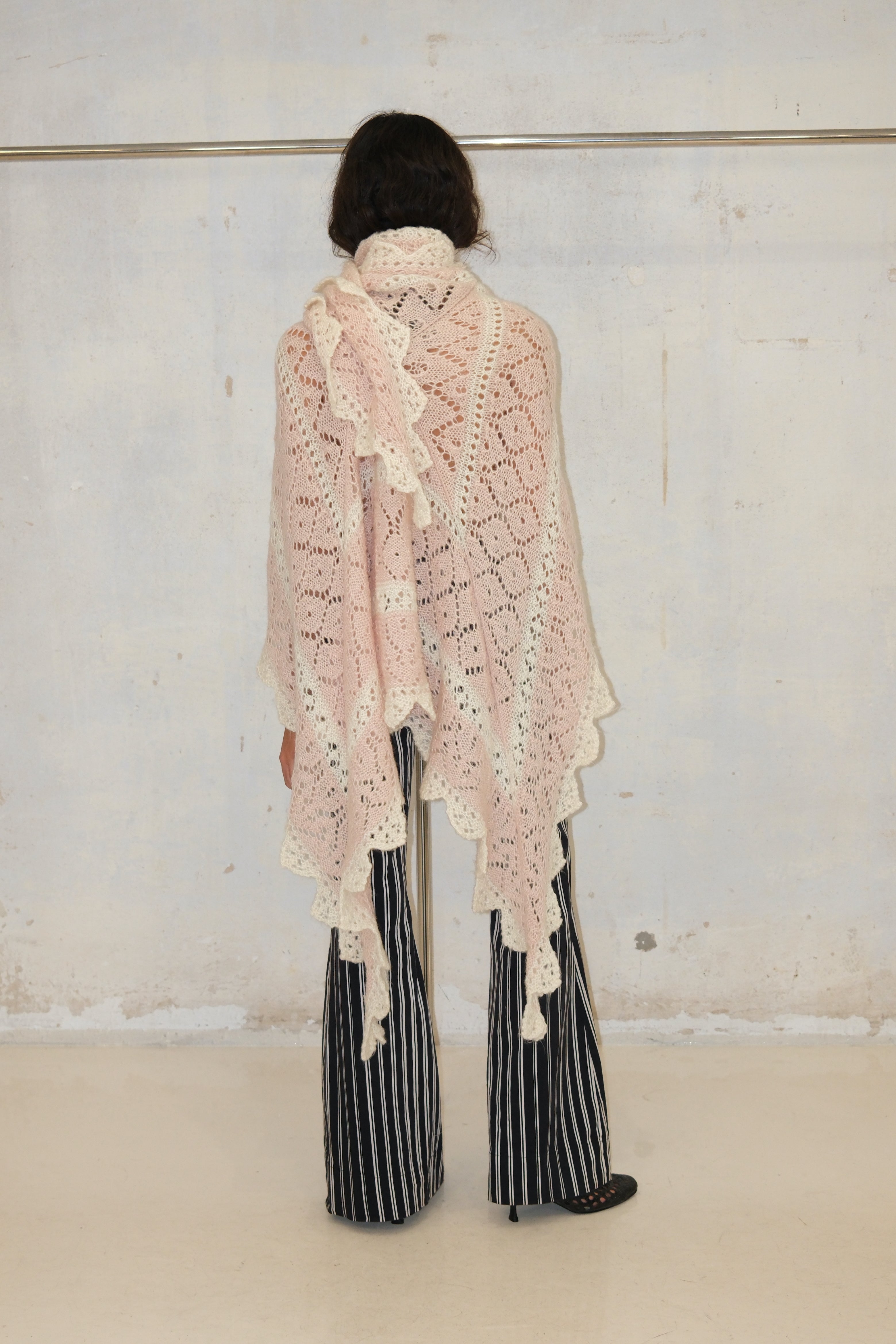 Blush & Cream Wrap Knit Sweater