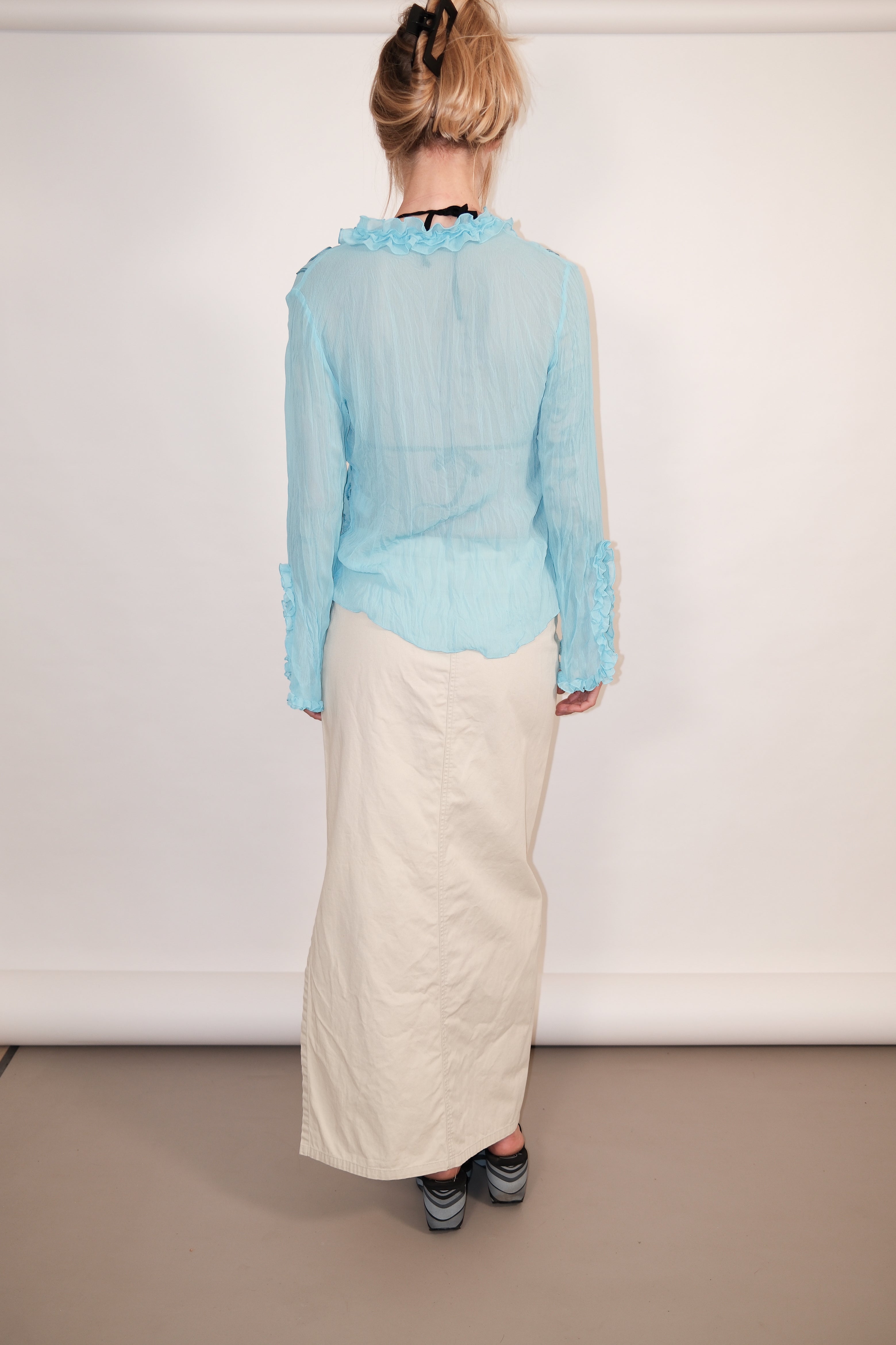 Beige Maxi Skirt with a Slit