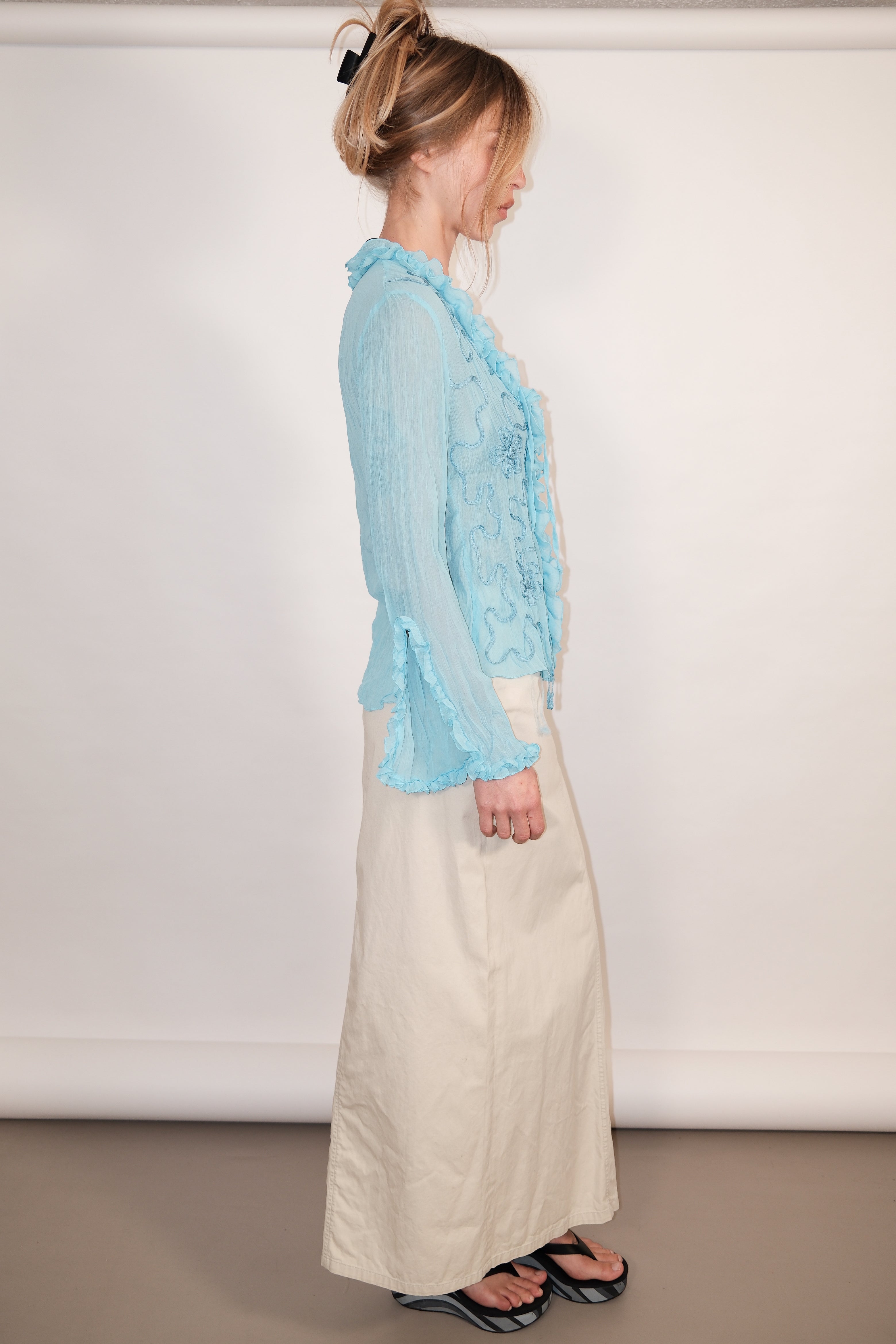 Beige Maxi Skirt with a Slit