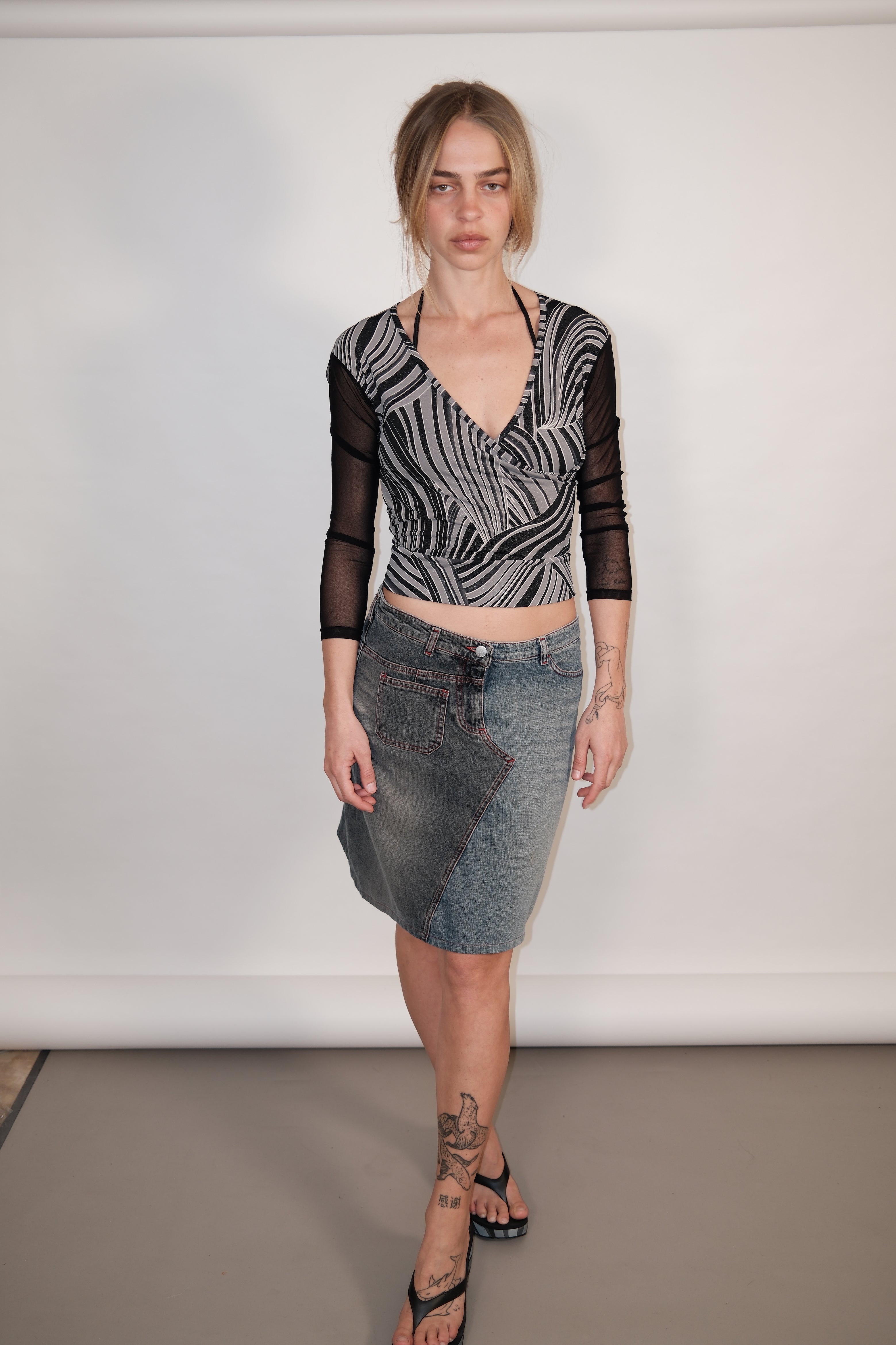 Miss Sixty mid length Skirt with Red Stitching