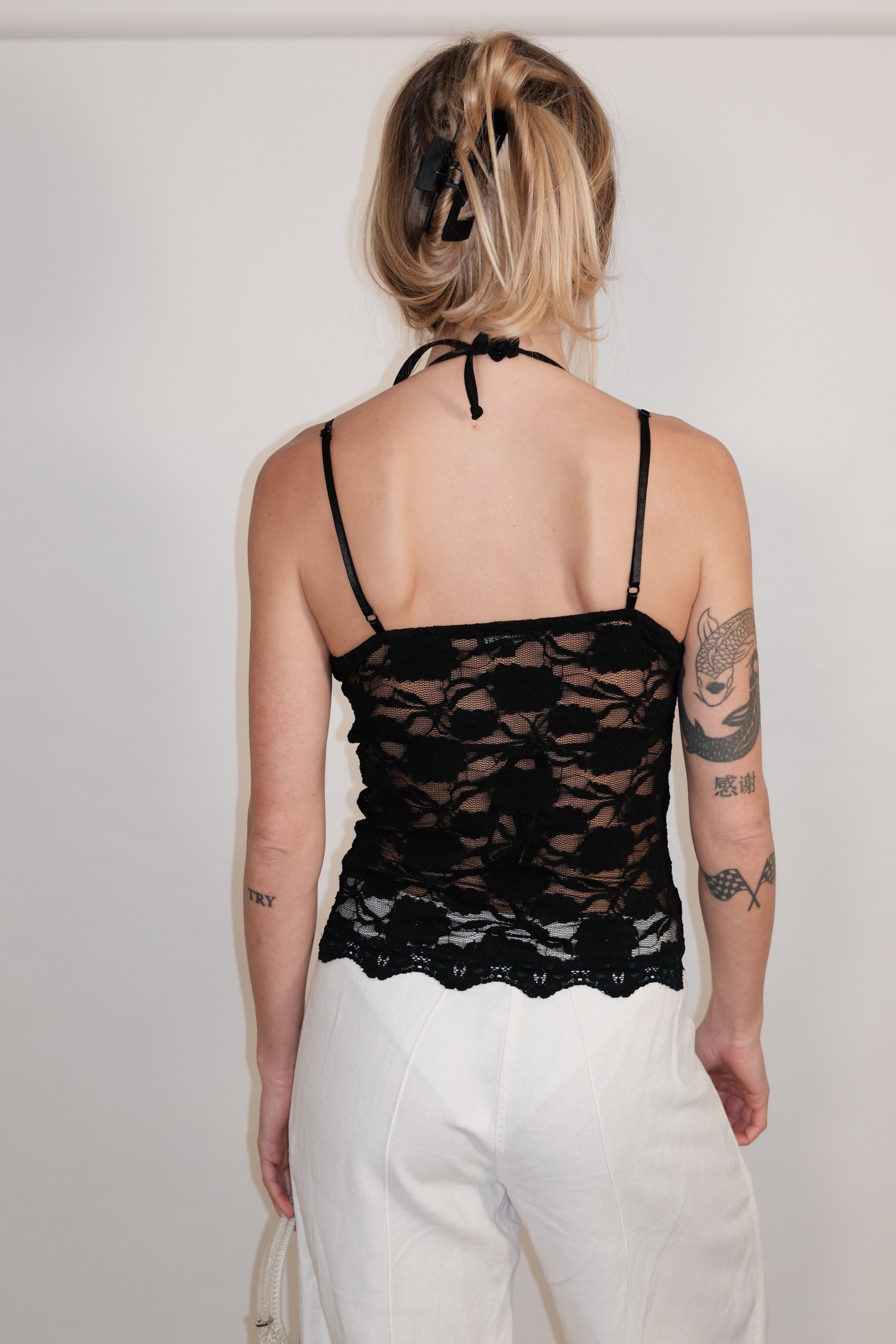 Cute Black Lace Crop Top