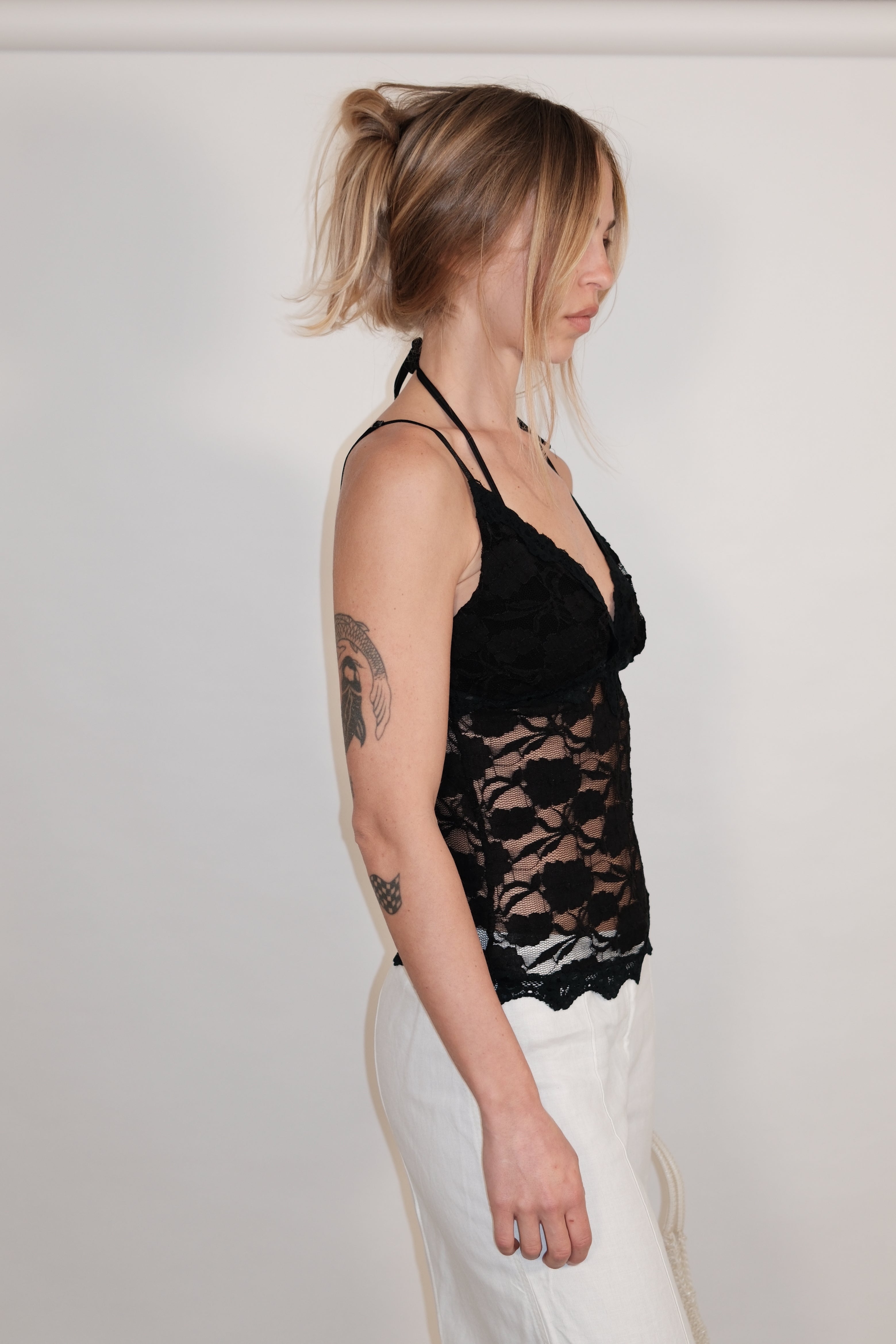 Cute Black Lace Crop Top
