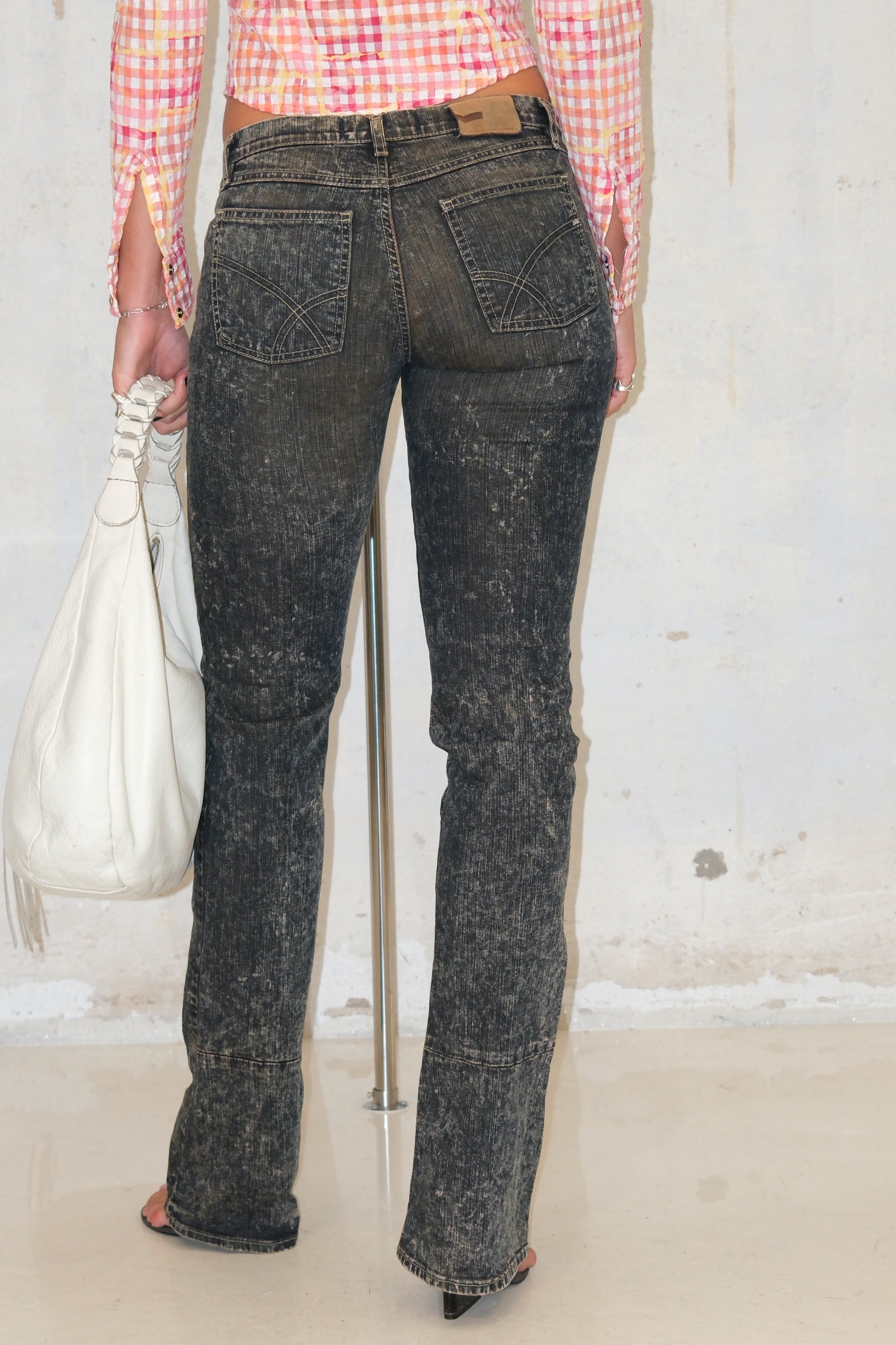 Gas Smoky Gray Fitted Jeans Size 38