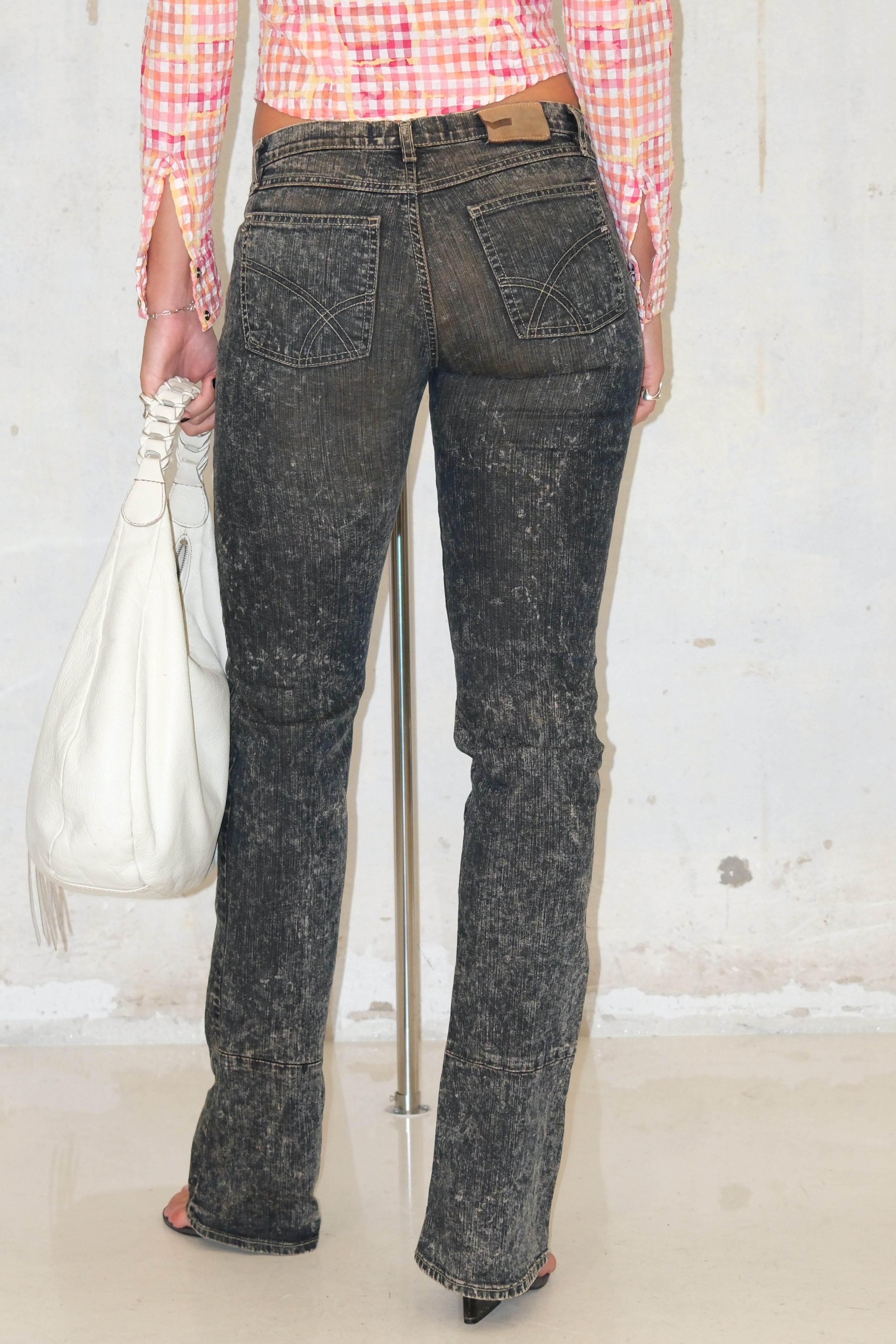 Gas Smoky Gray Fitted Jeans Size 38