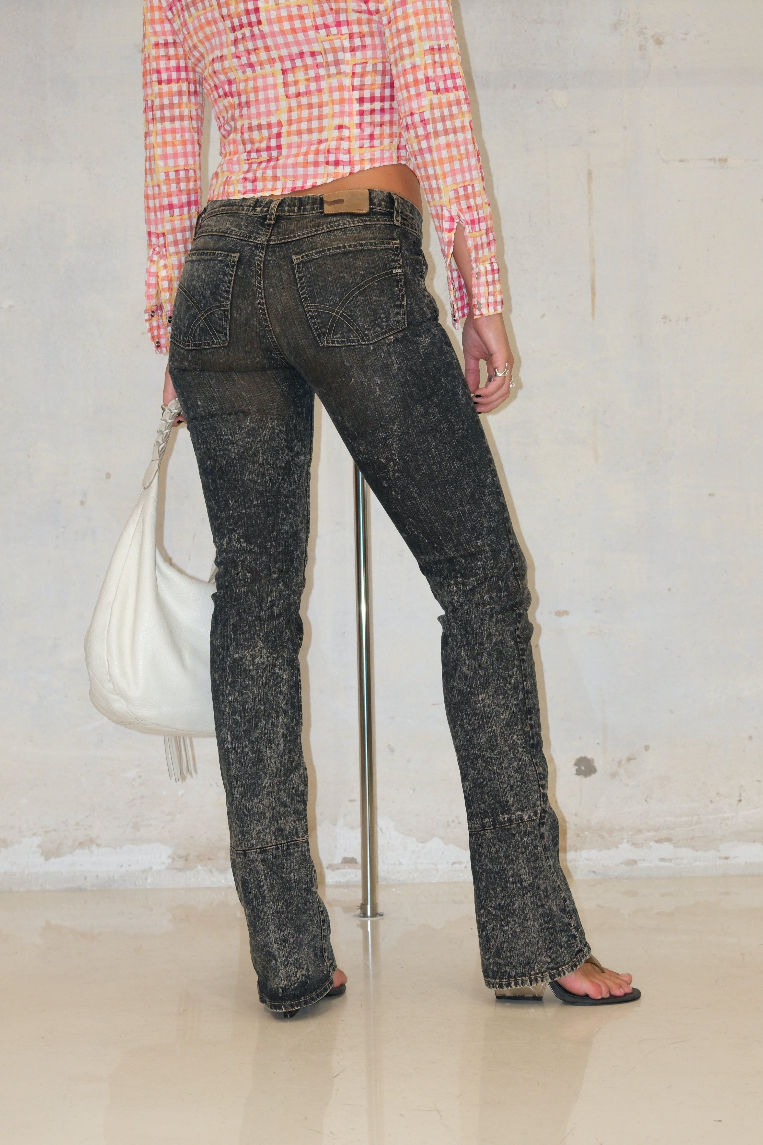 Gas Smoky Gray Fitted Jeans Size 38