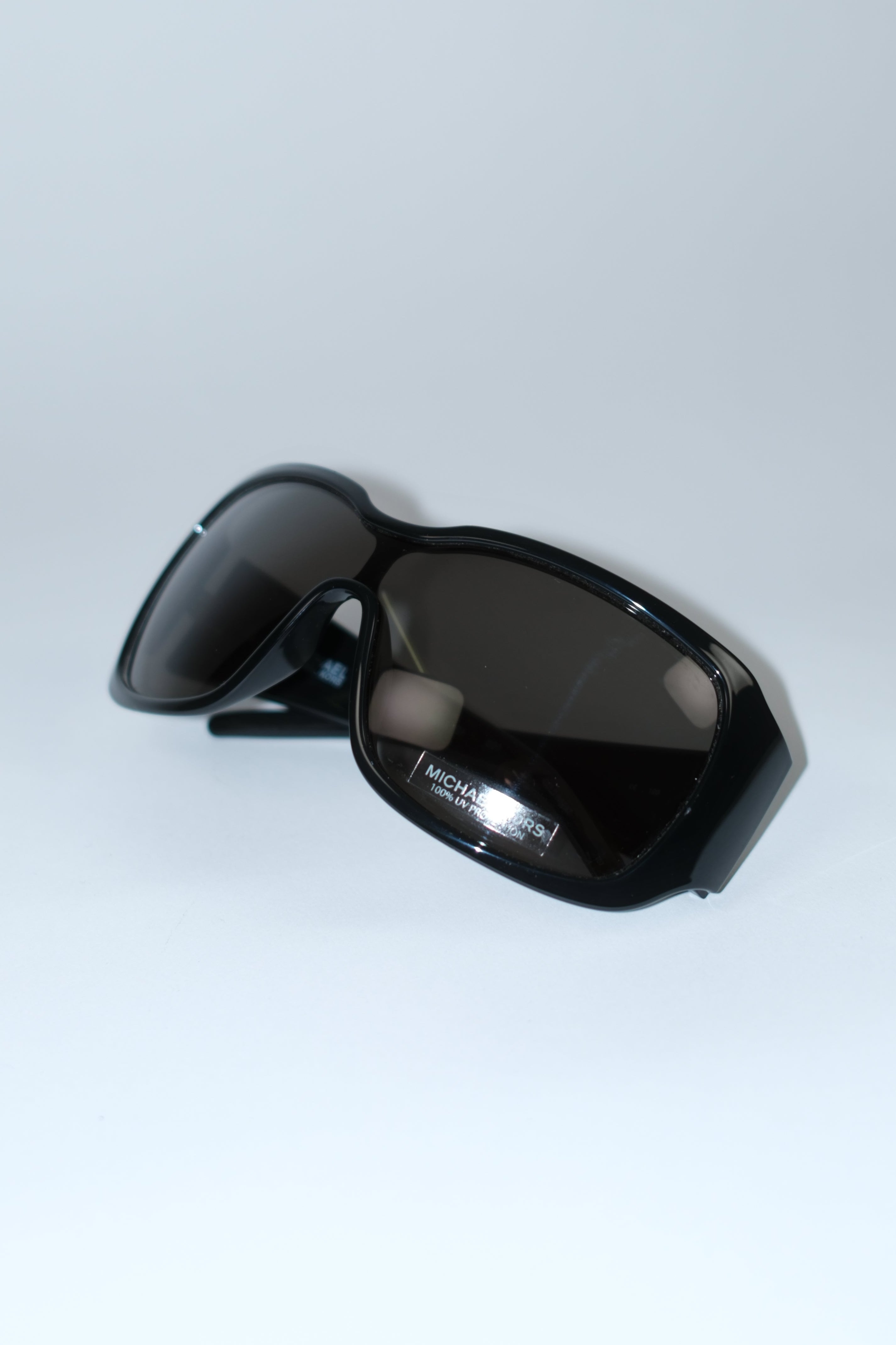 MICHAEL KORS BLACK PANORAMIC SPORT SUNGLASSES WITH SILVER LOGO