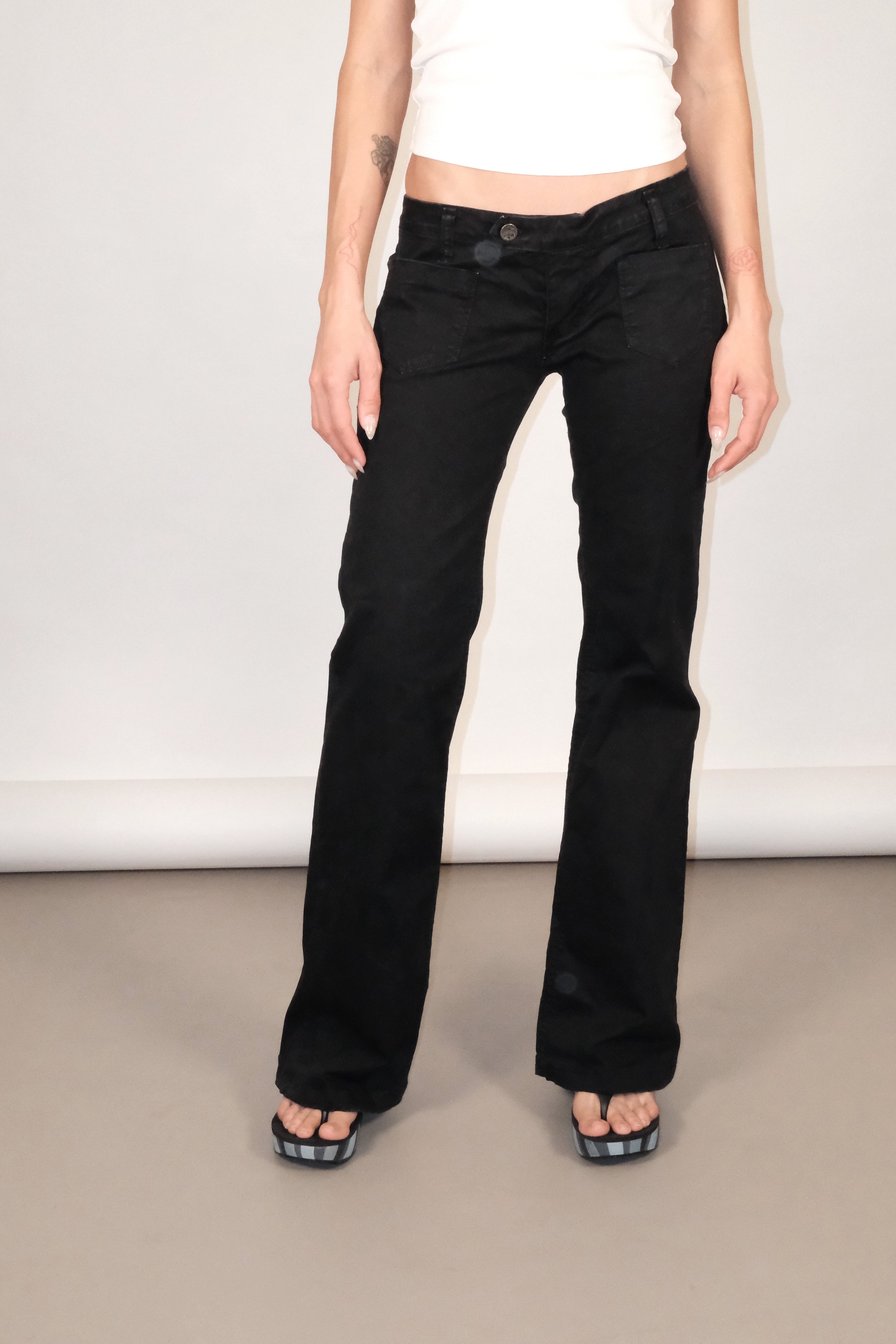 Black Straight-Leg Pants Size 38