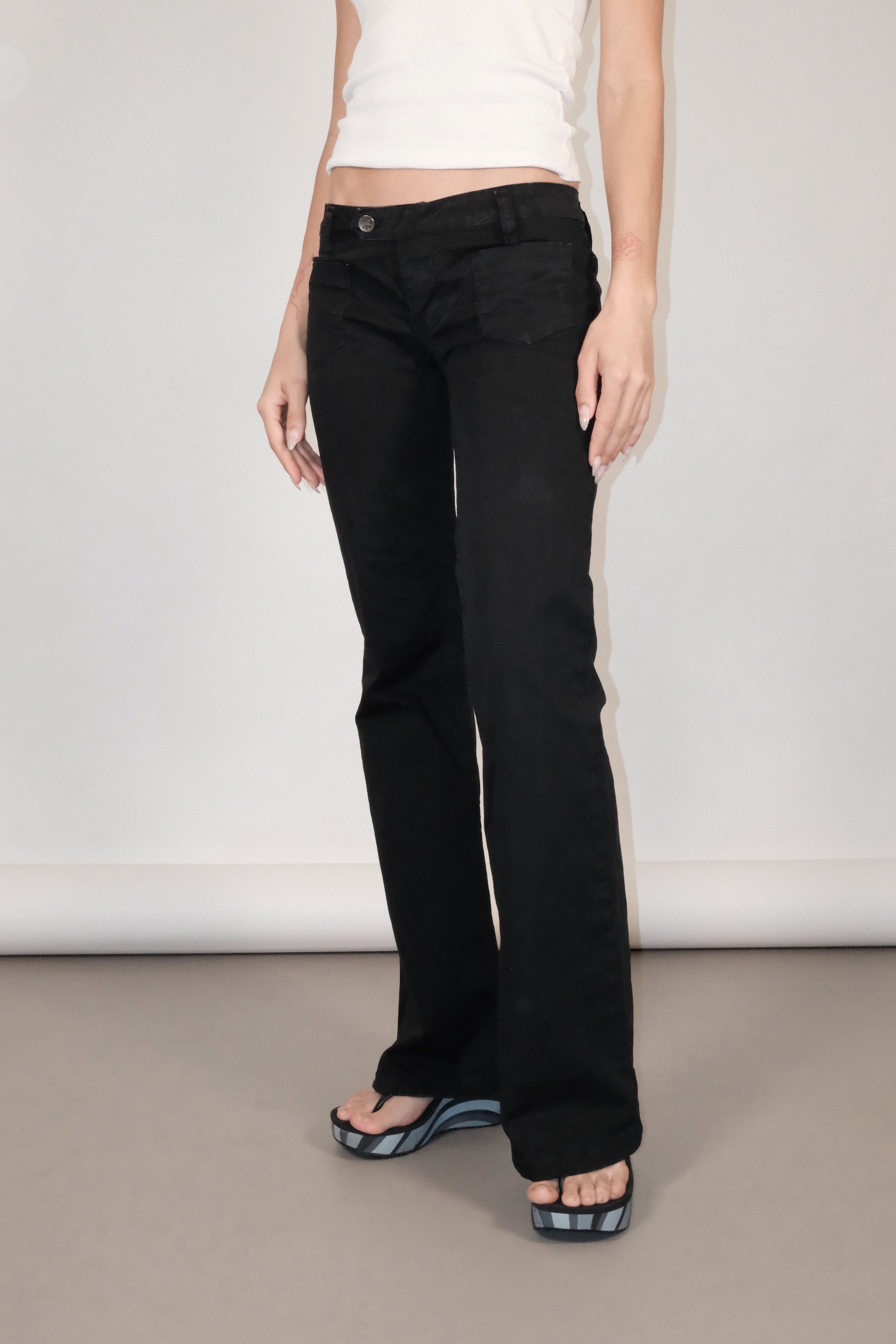 Black Straight-Leg Pants Size 38