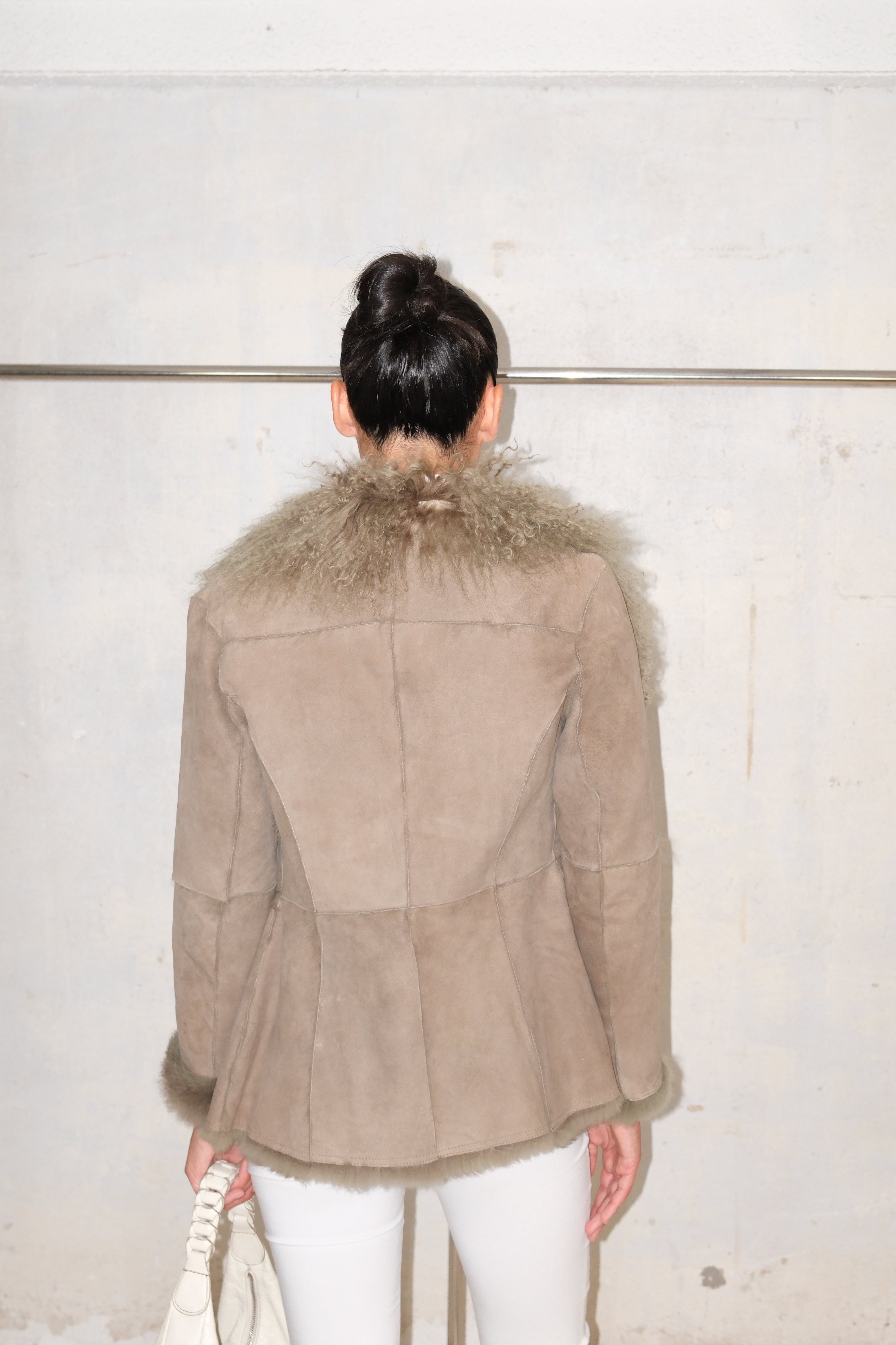 OLIVE GREEN MONGOLIAN FUR COAT