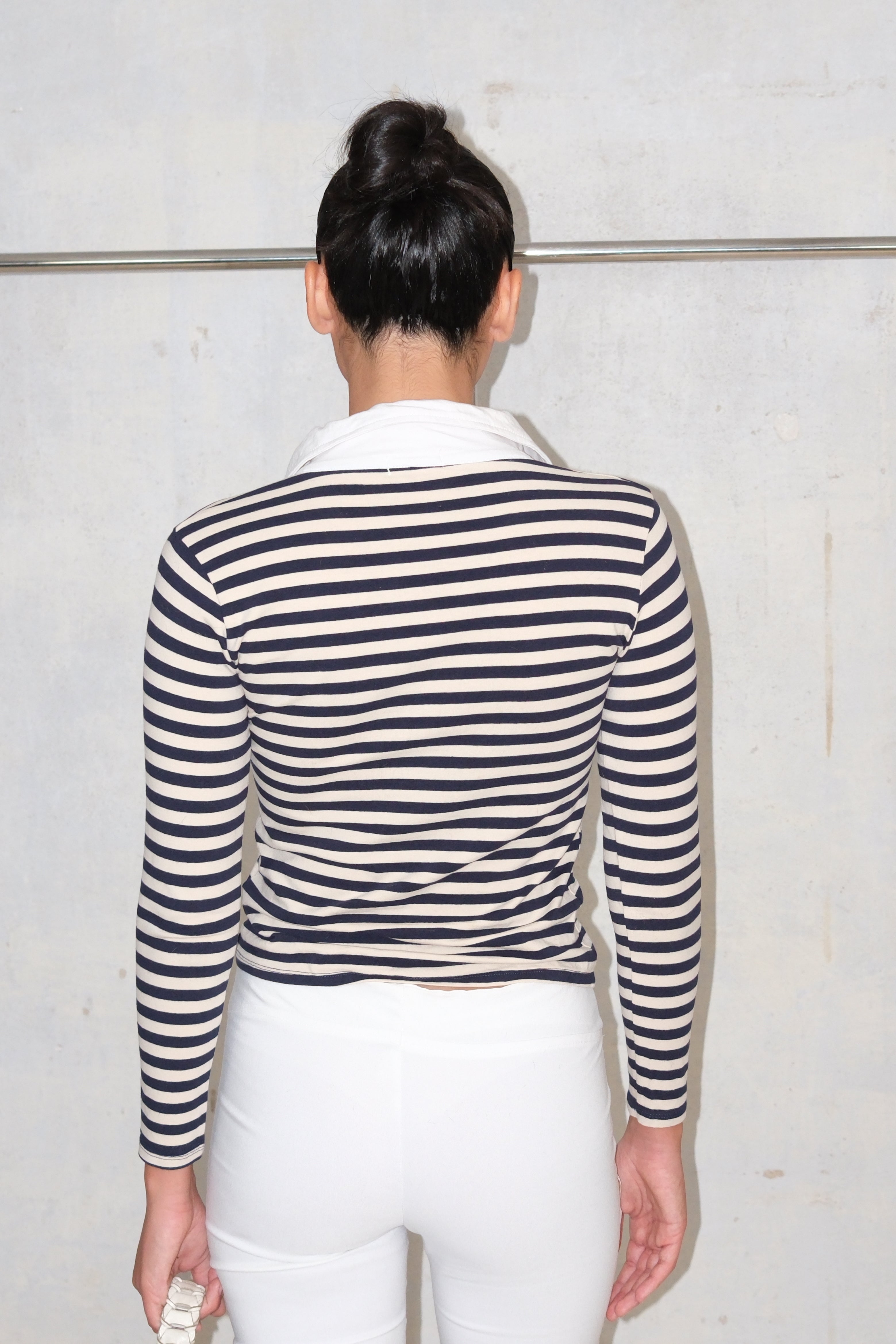 CUTE STRIPED TOP WITH WHITE COLLAR