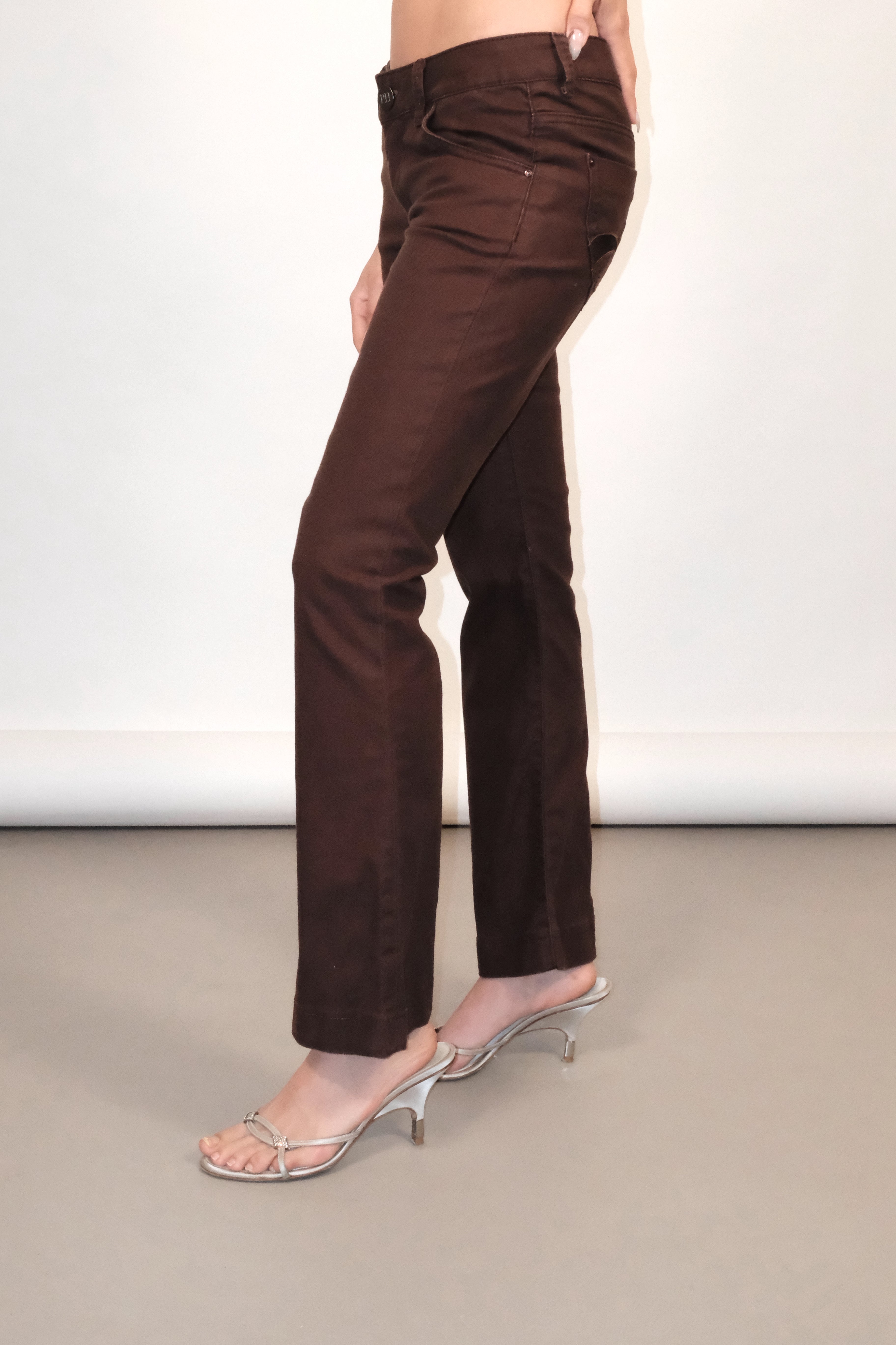 Slim Leg denim Pants in brown Size 36-37