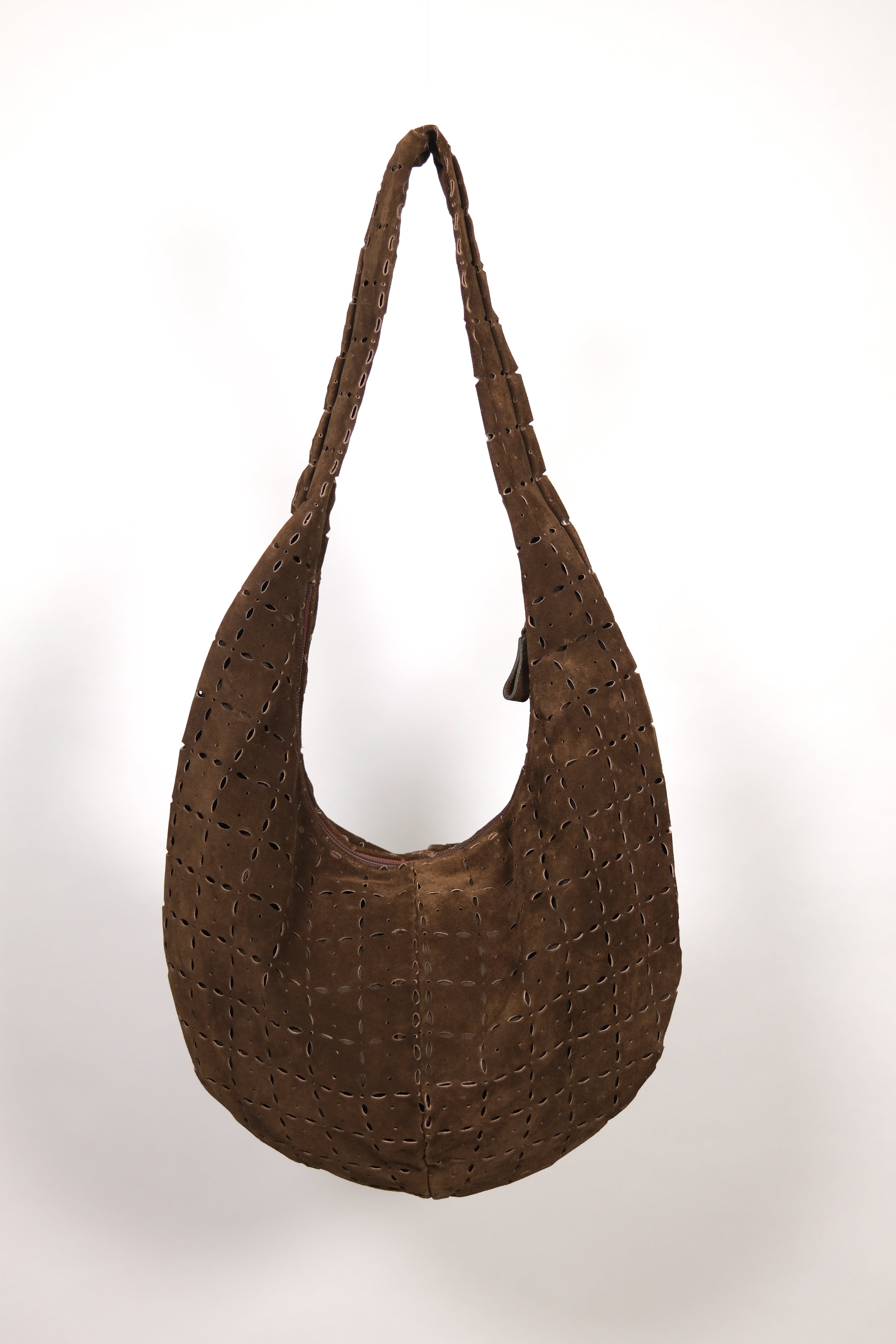 Anteprima Brown Suede Cutout Hobo Bag