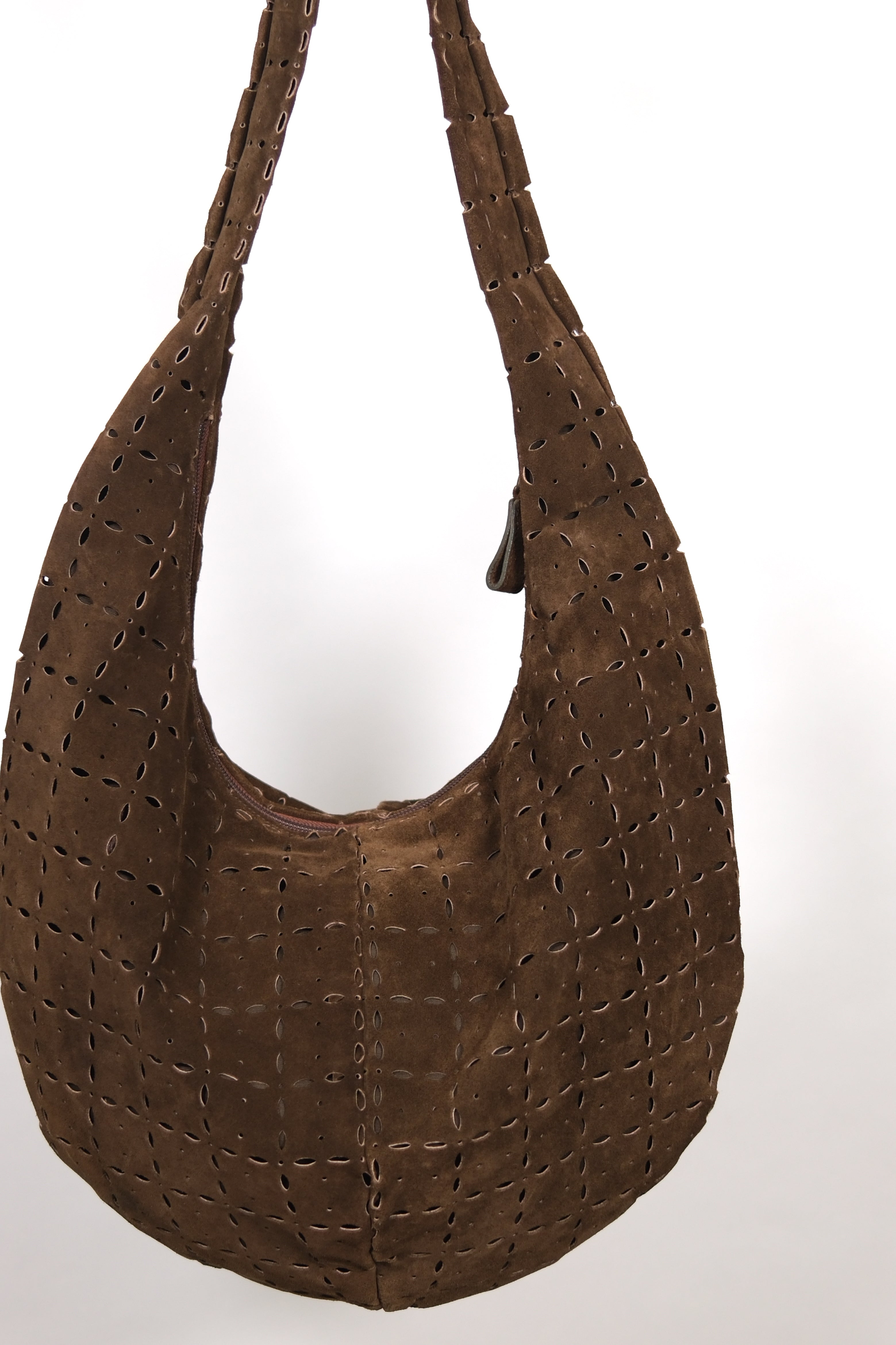Anteprima Brown Suede Cutout Hobo Bag