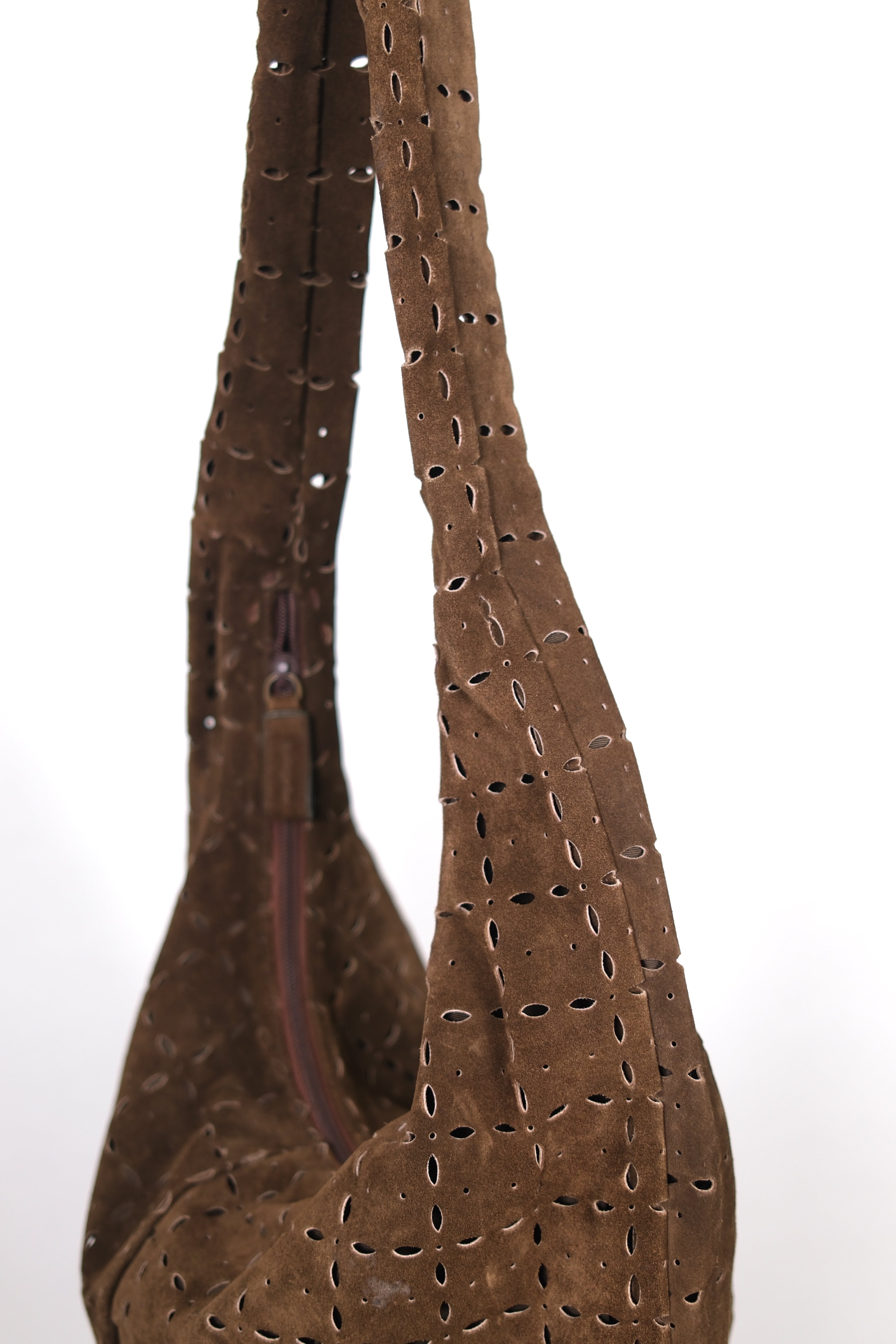 Anteprima Brown Suede Cutout Hobo Bag