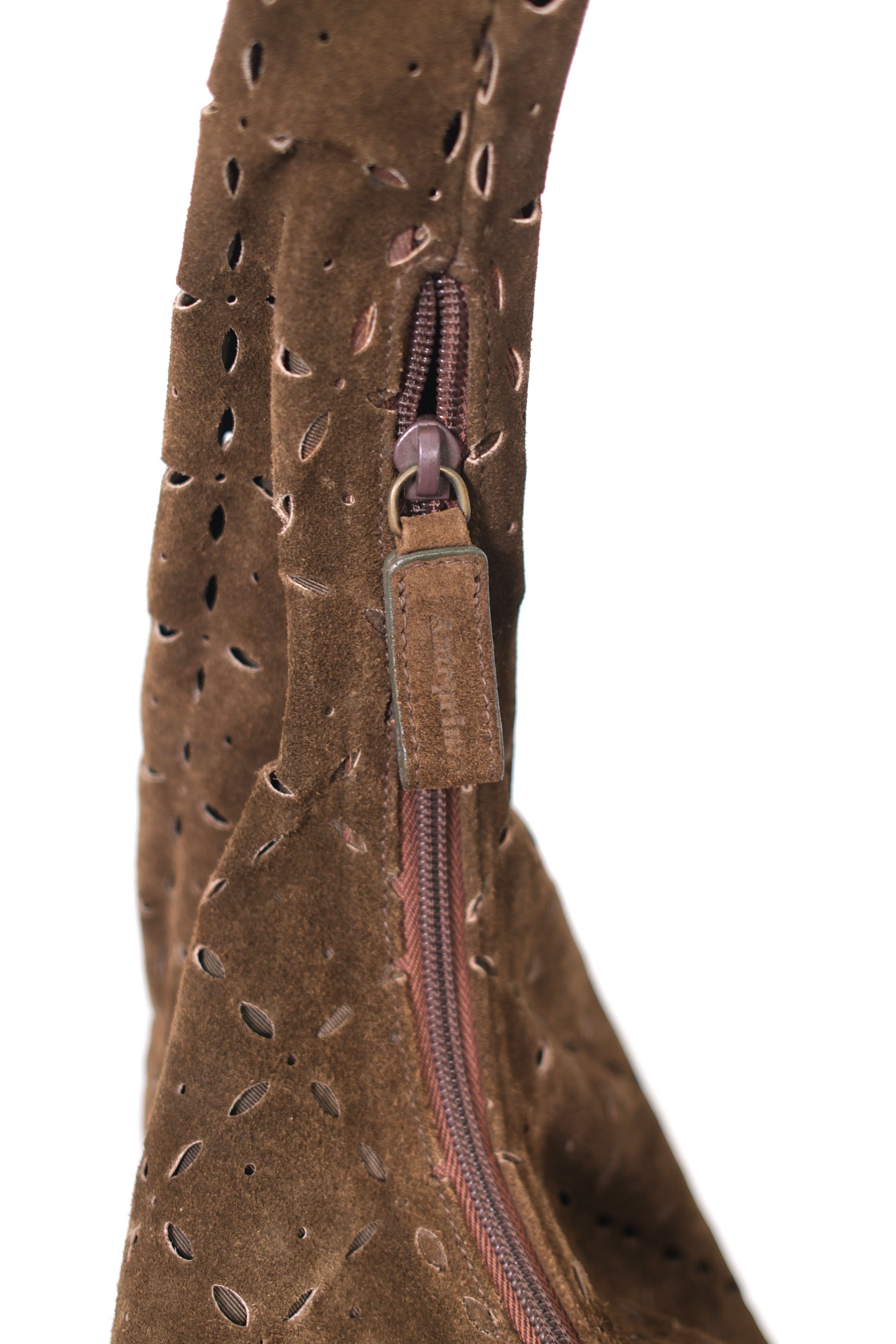 Anteprima Brown Suede Cutout Hobo Bag