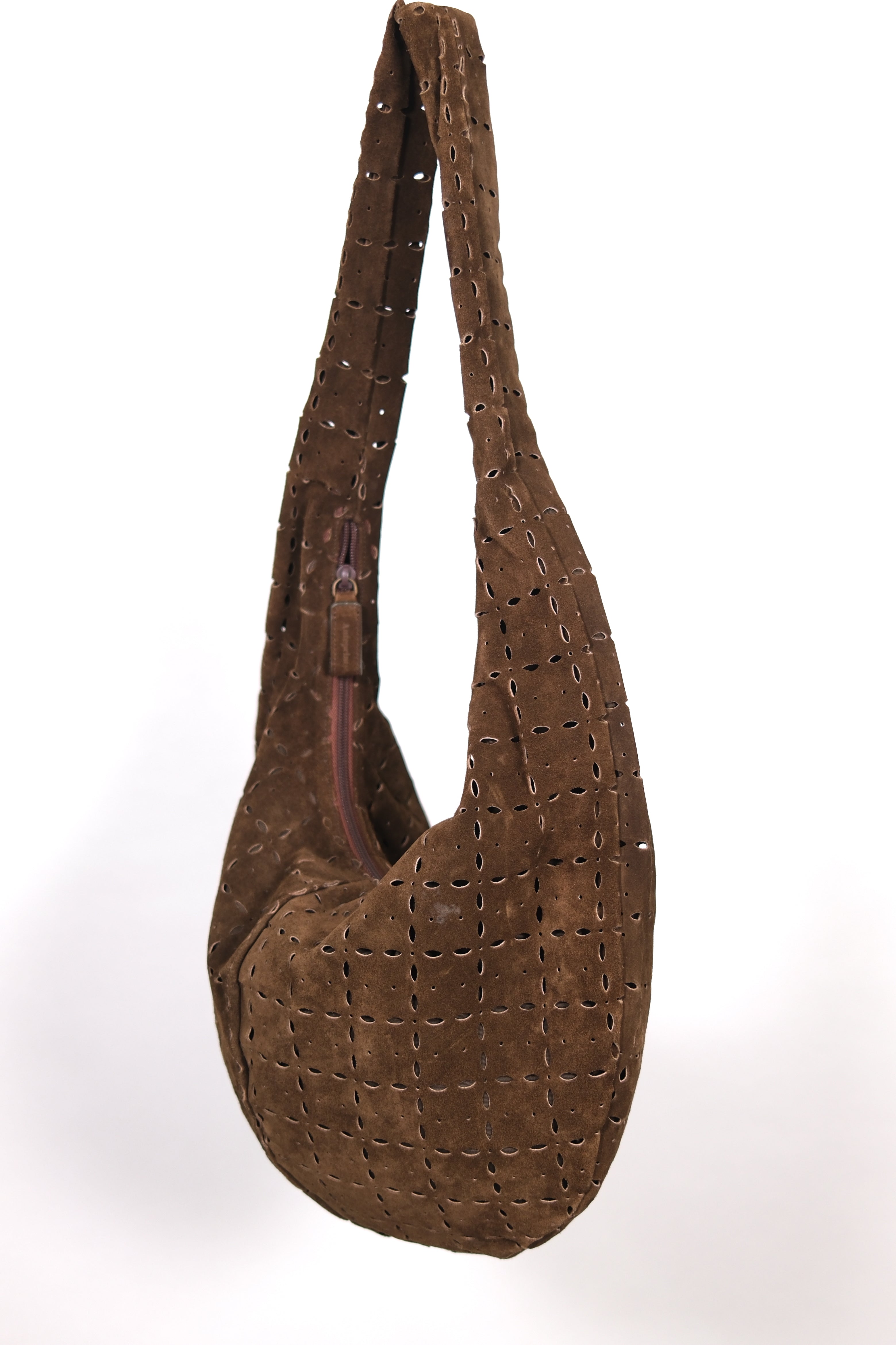 Anteprima Brown Suede Cutout Hobo Bag