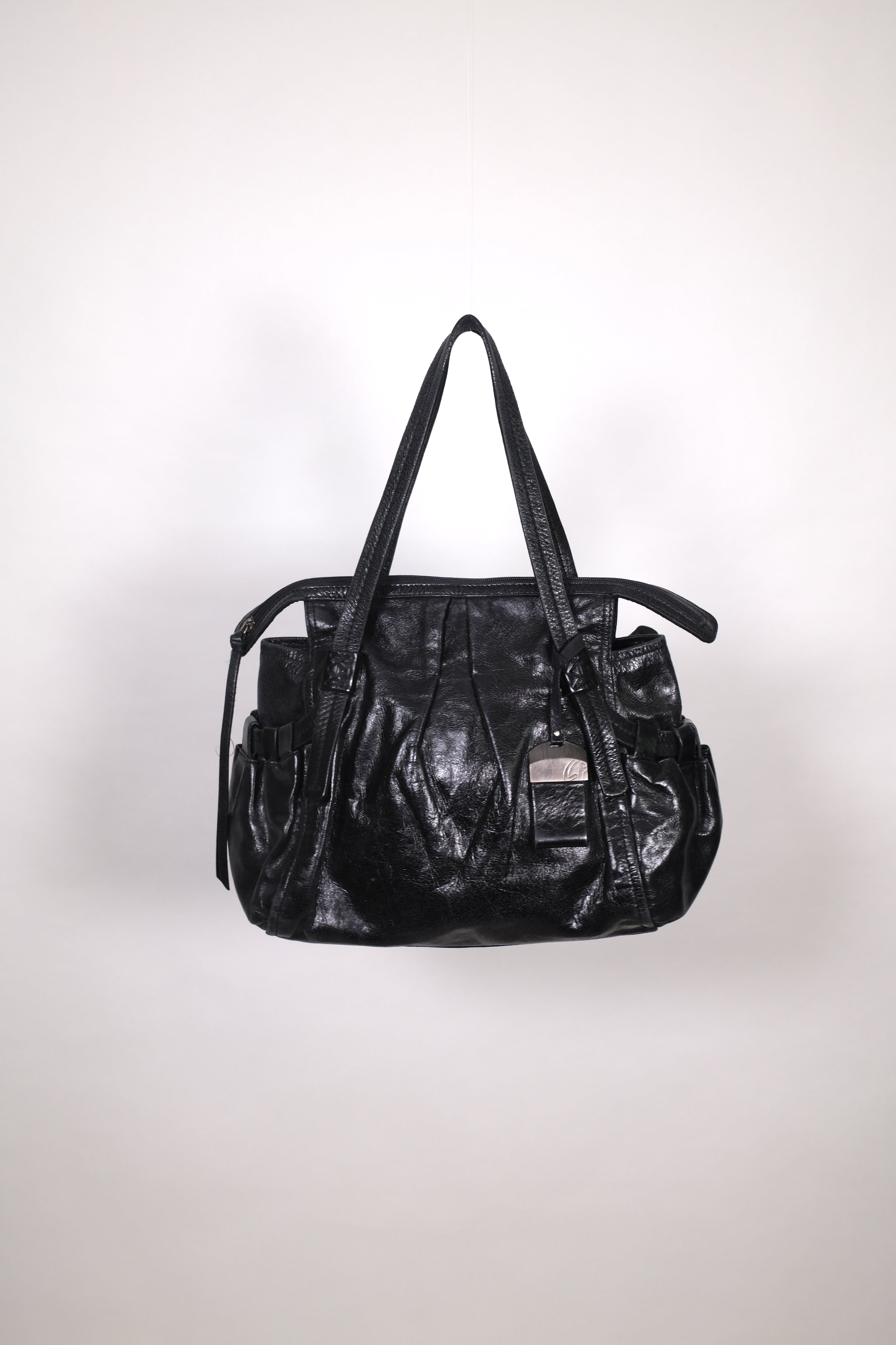 Francesco Biasia Black Leather Shoulder Bag
