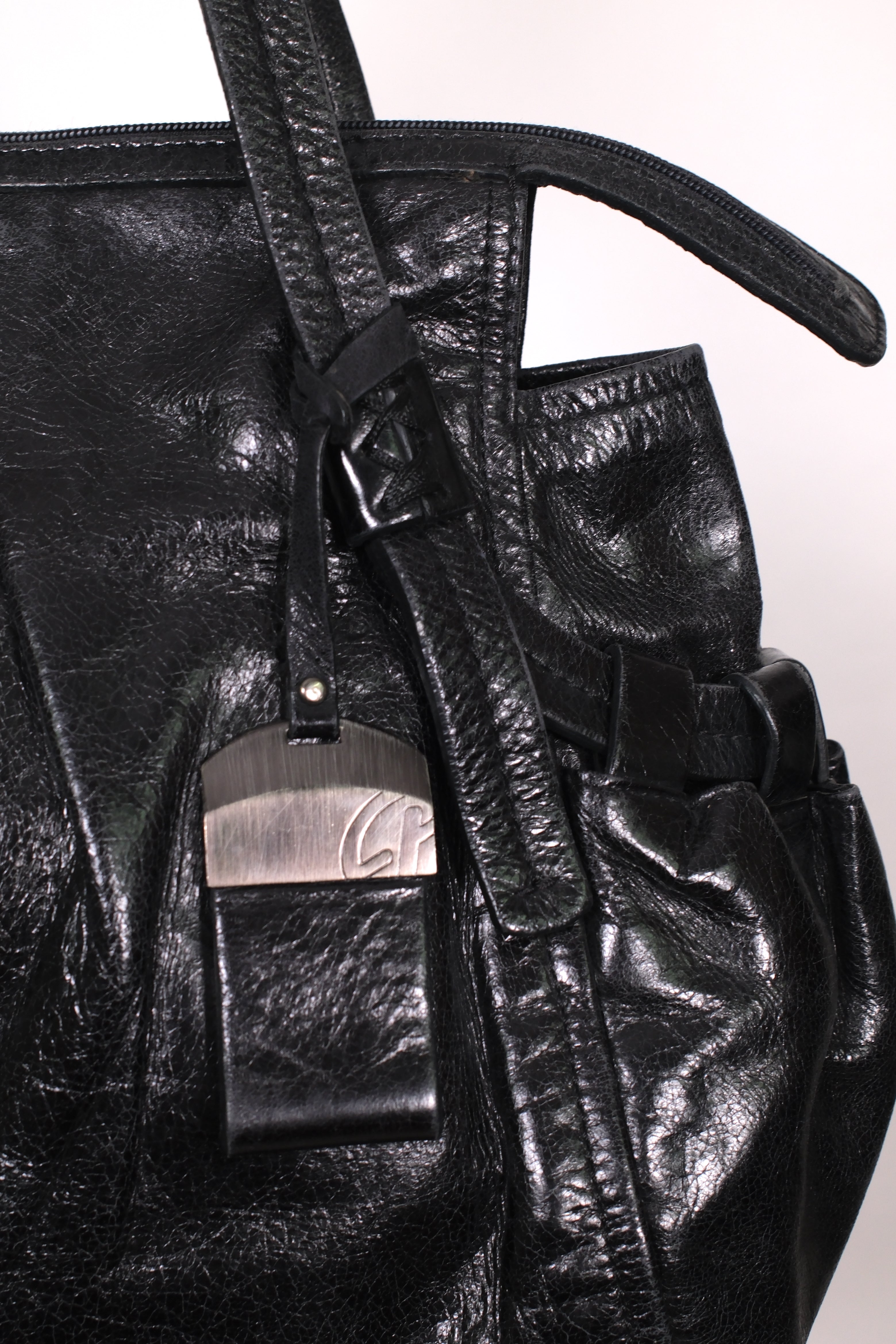 Francesco Biasia Black Leather Shoulder Bag