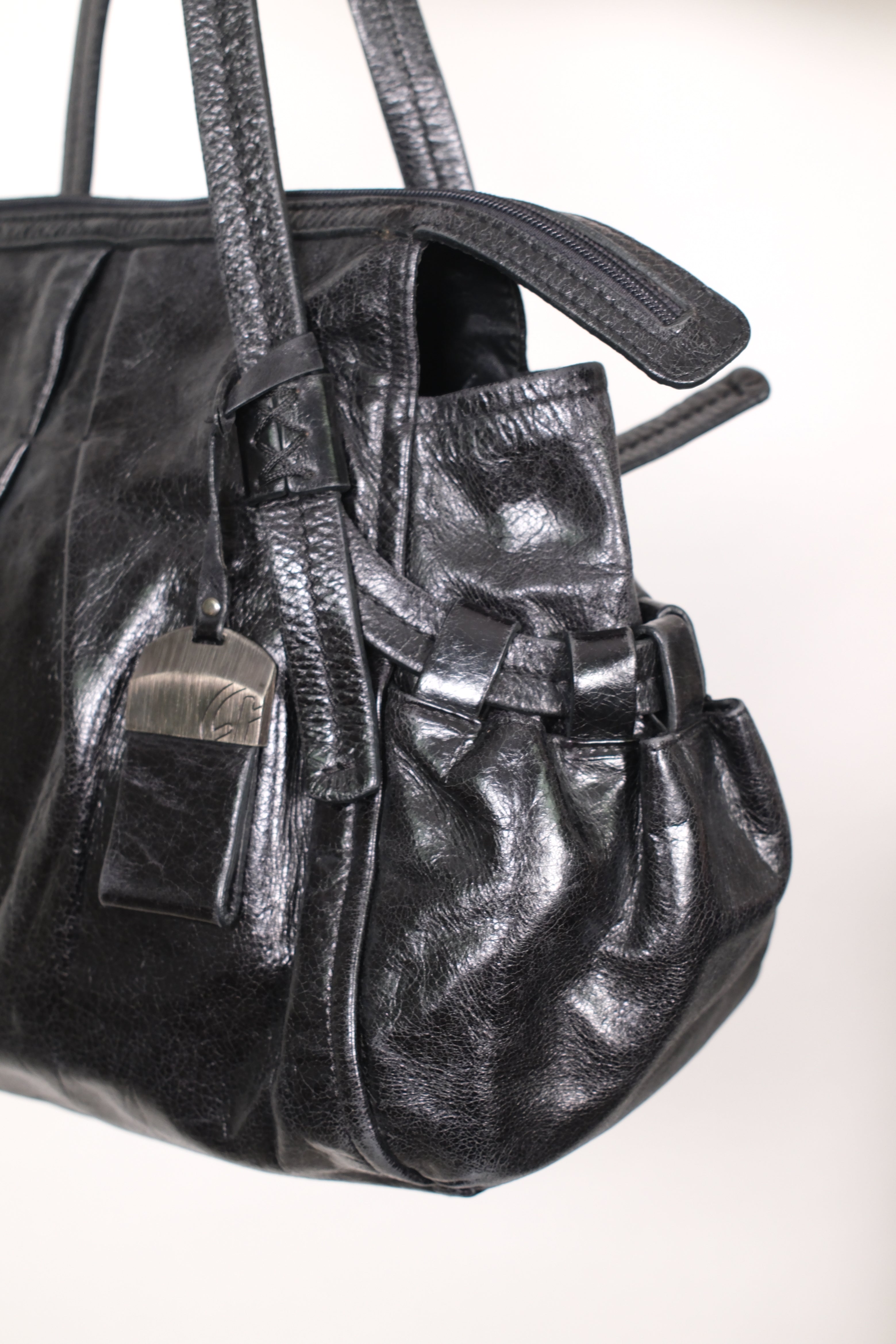 Francesco Biasia Black Leather Shoulder Bag