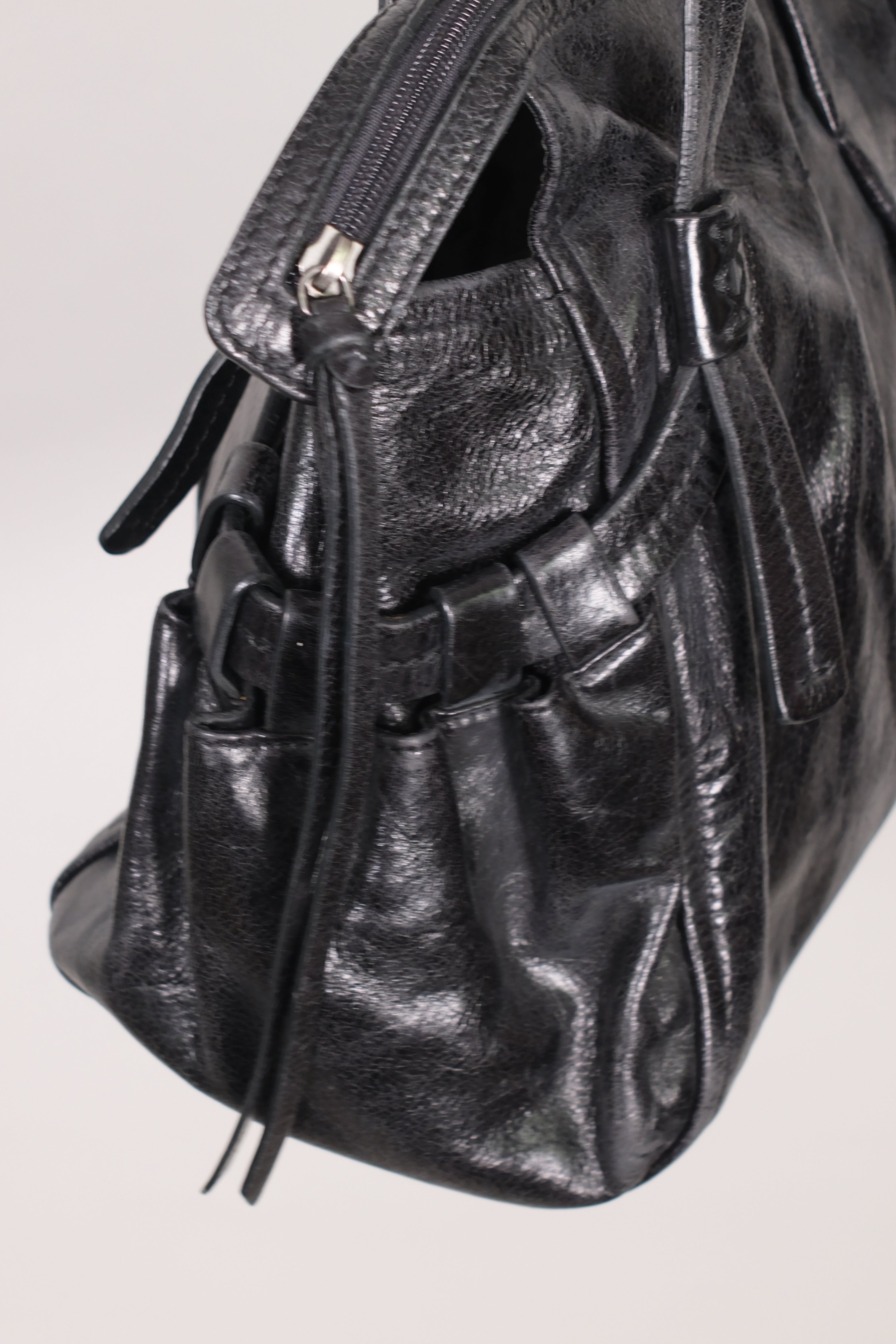Francesco Biasia Black Leather Shoulder Bag