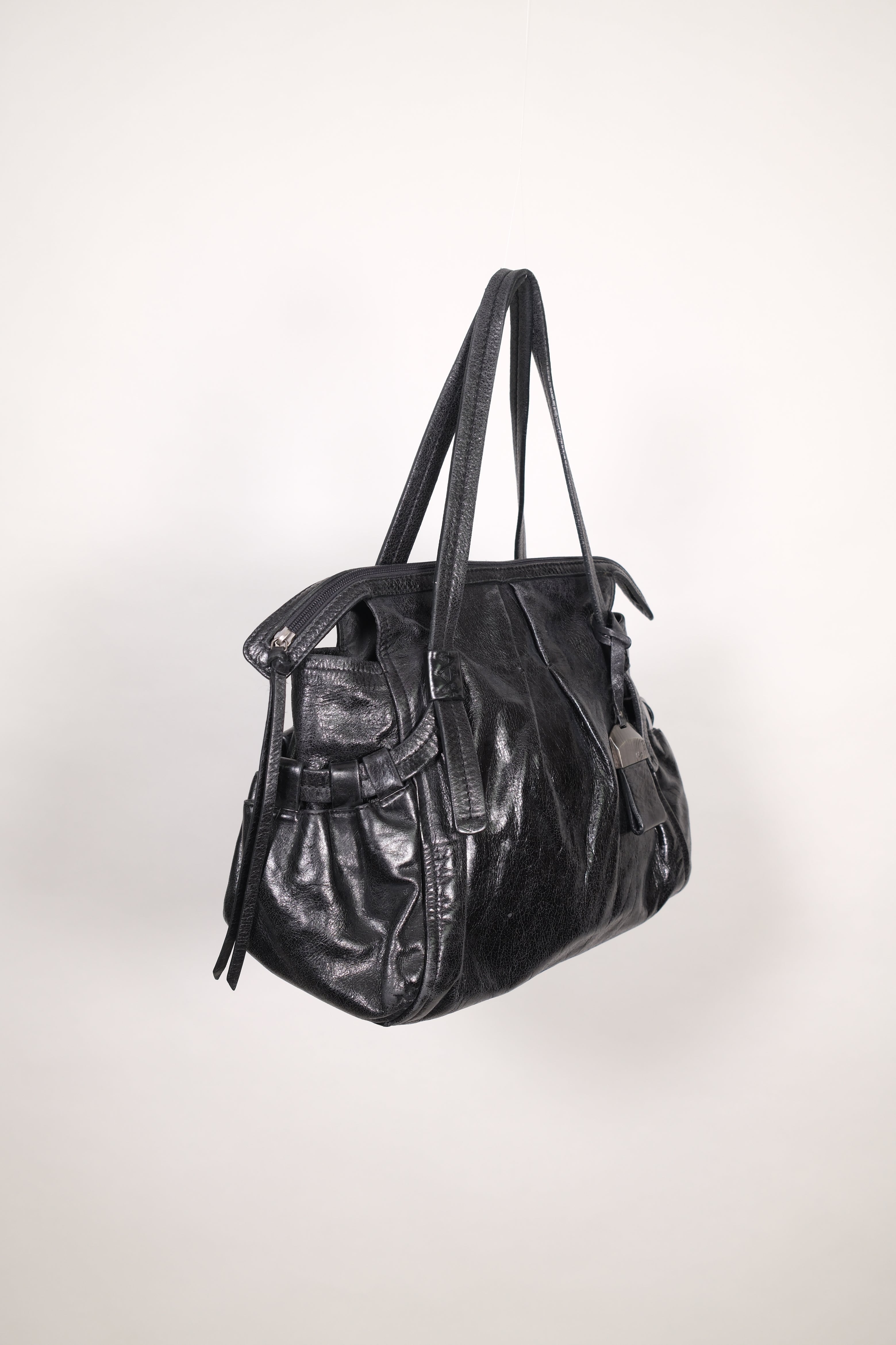 Francesco Biasia Black Leather Shoulder Bag
