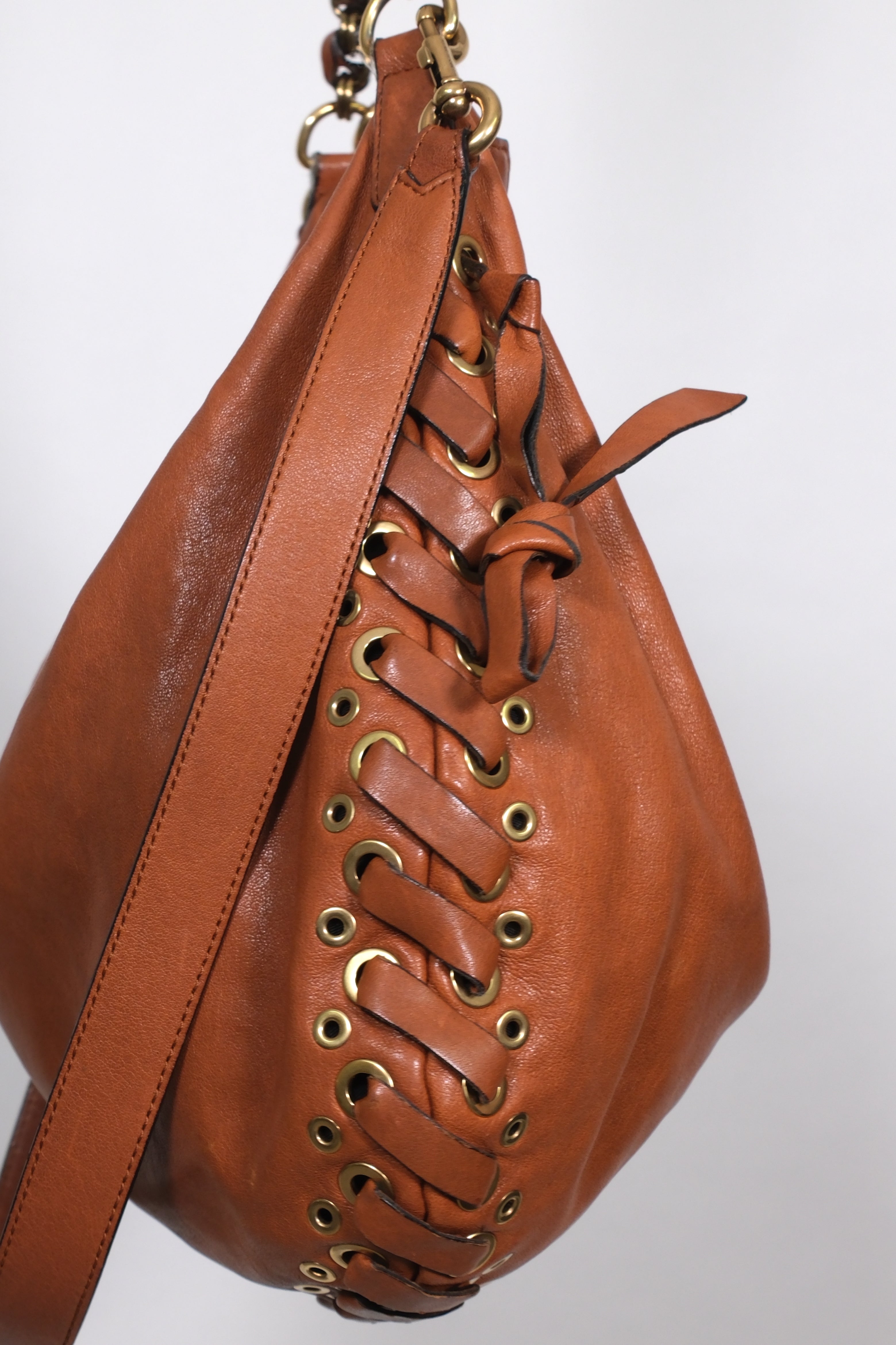 Marc Jacobs Brown Soft Leather Shoulder Bag with Slouchy Strap