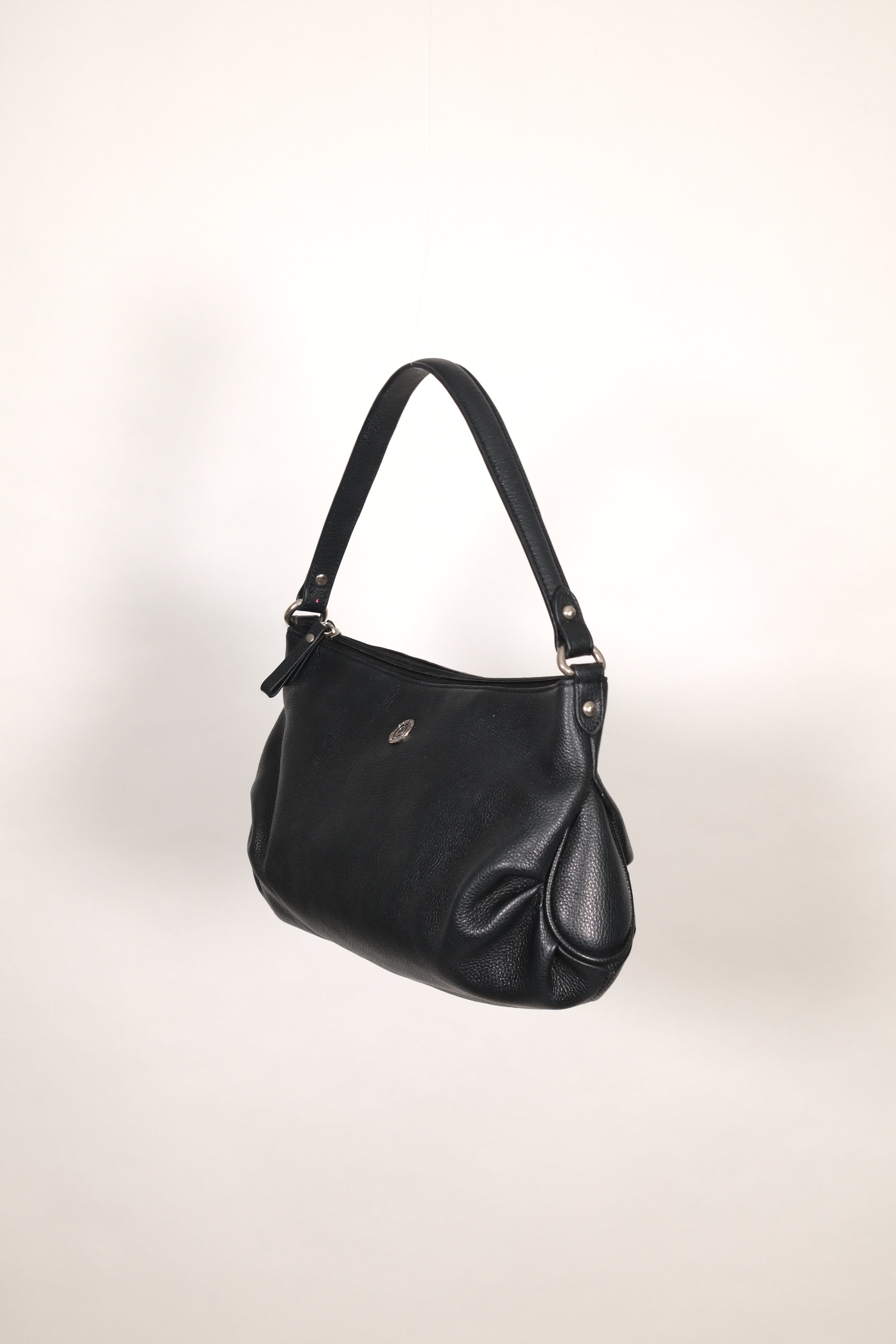 Pierre Cardin Black Leather Shoulder Bag
