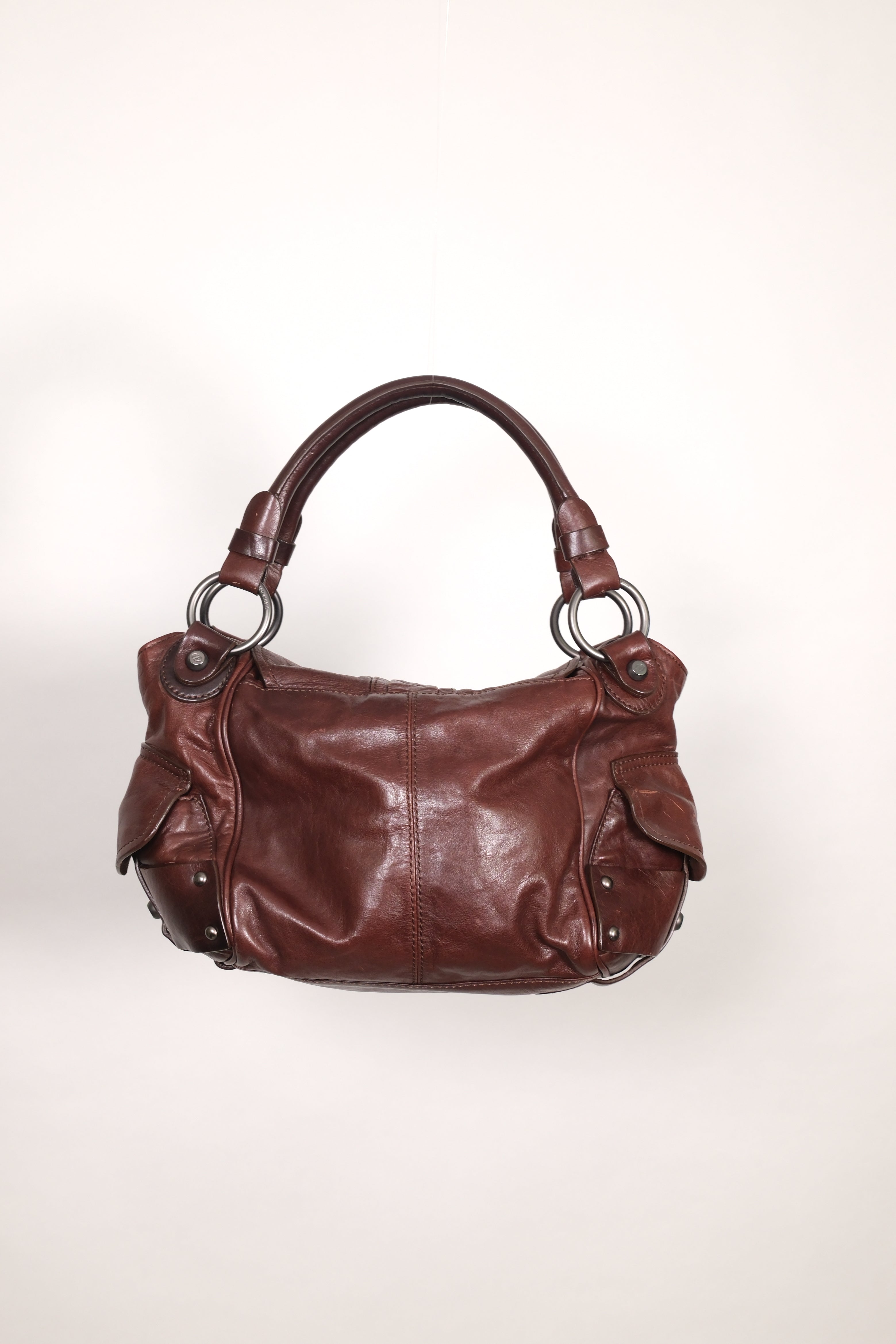 Francesco Biasia Leather Shoulder Bag with Double Straps