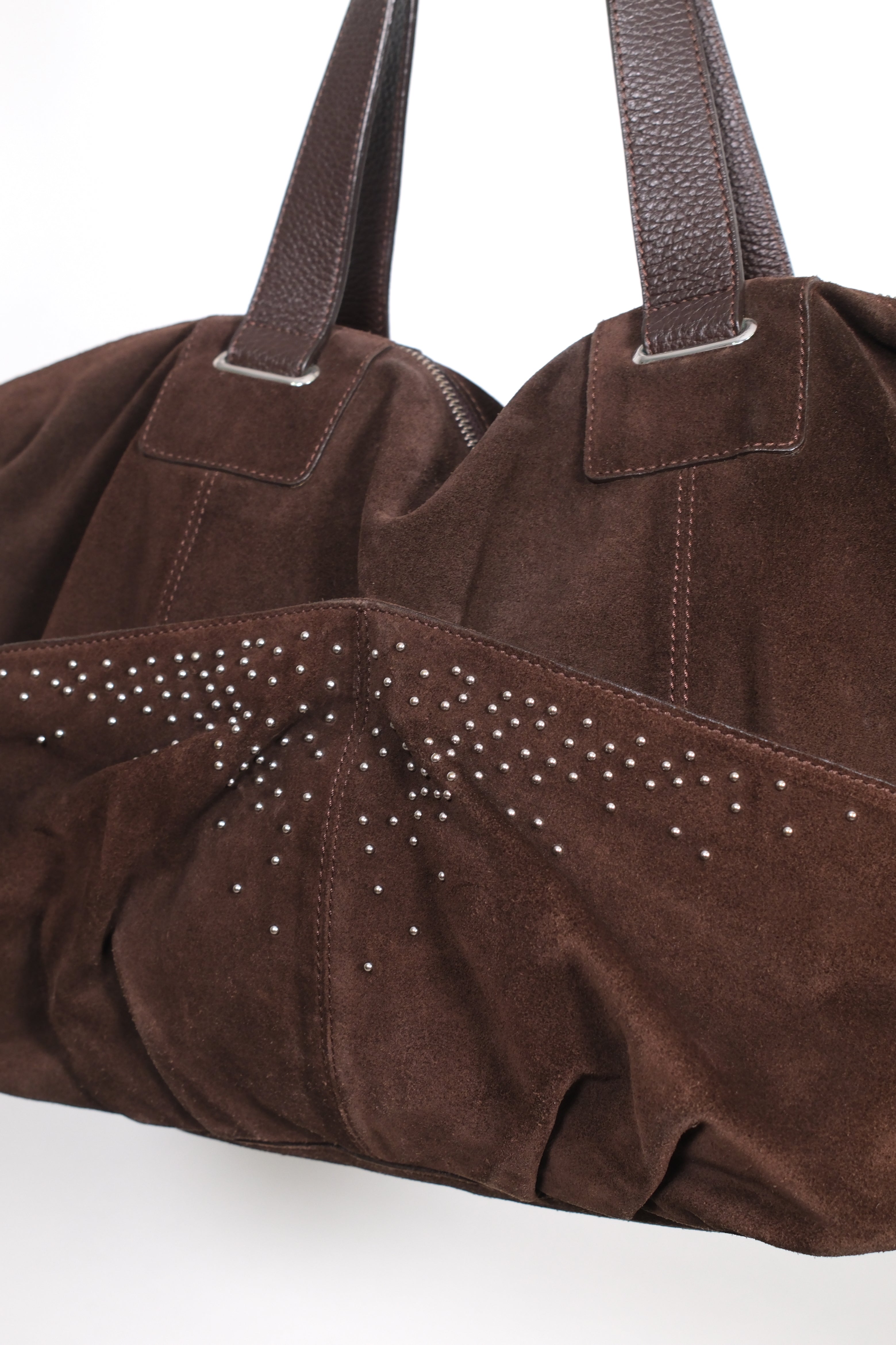 Sportmax Brown Suede Leather Shoulder Bag