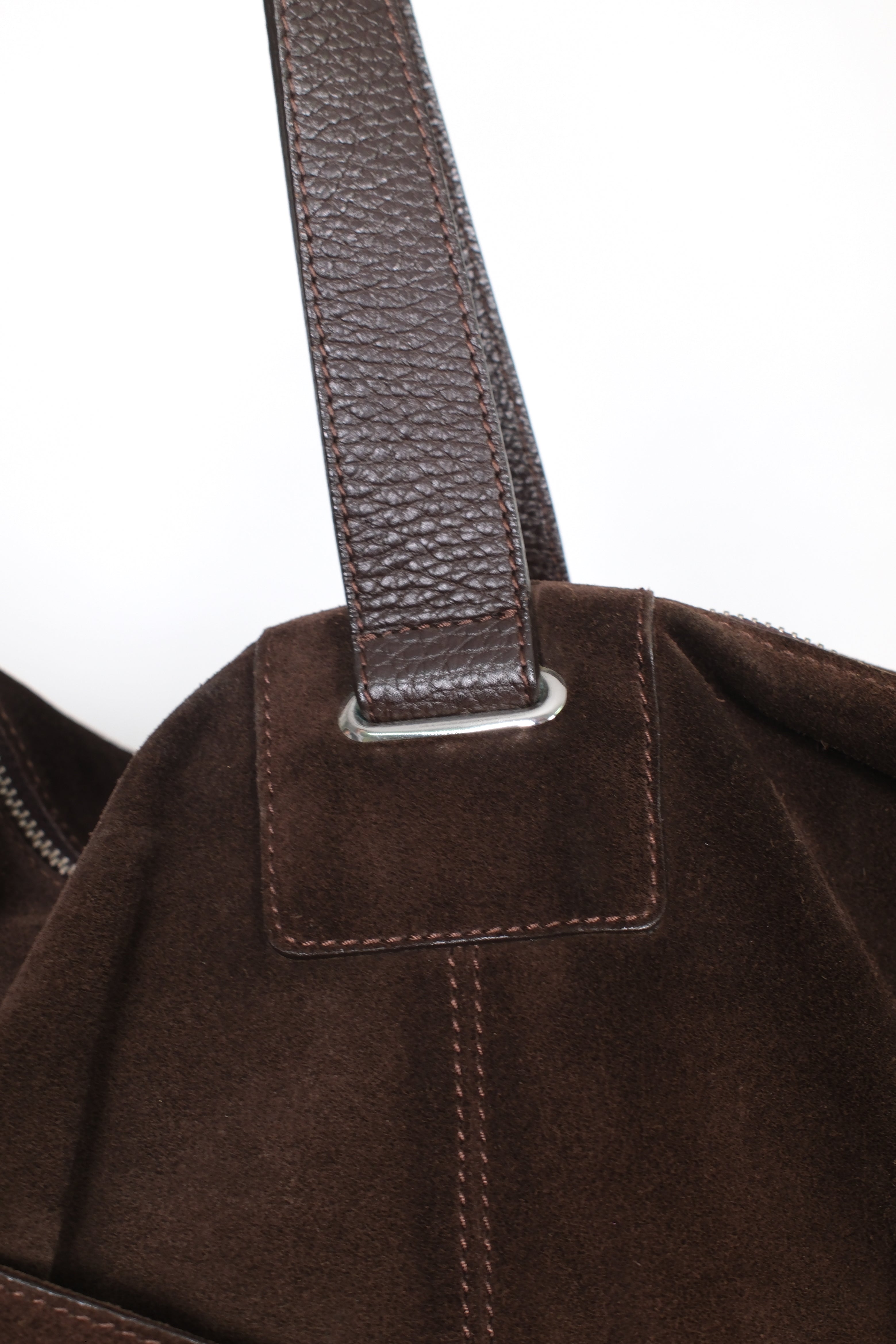 Sportmax Brown Suede Leather Shoulder Bag