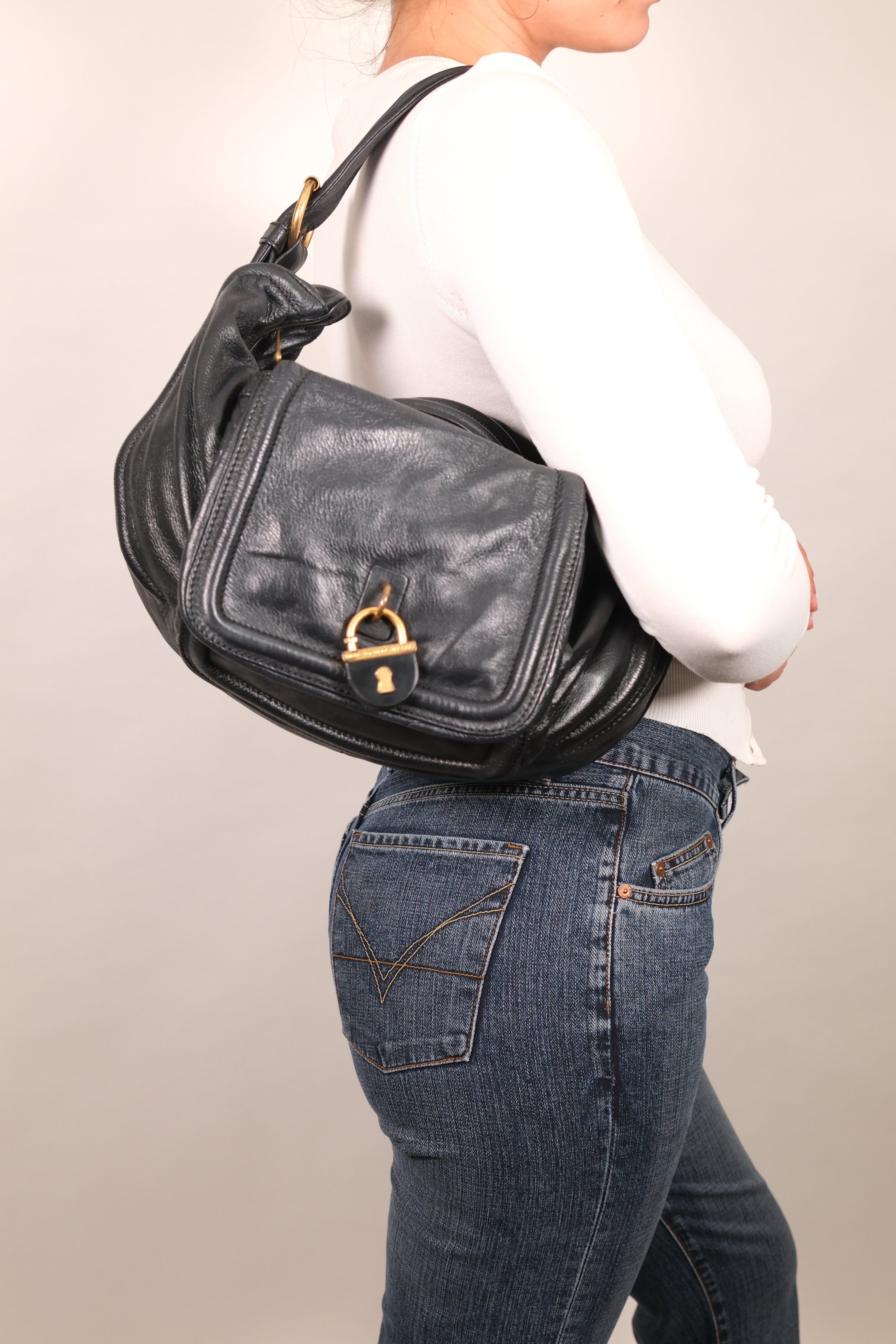 Marc Jacobs Black Leather Shoulder Bag