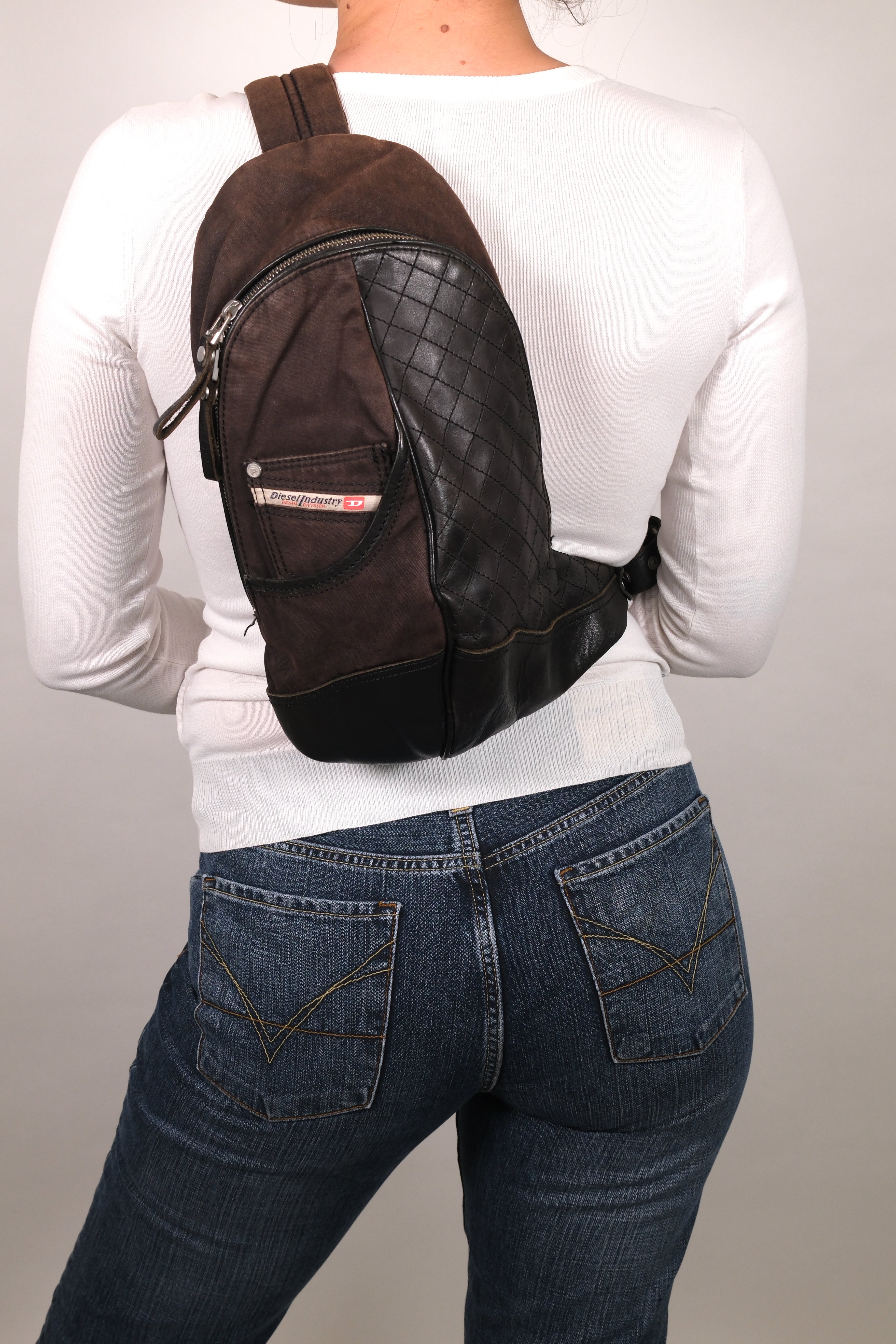 Diesel Brown Leather Crossbody Bag