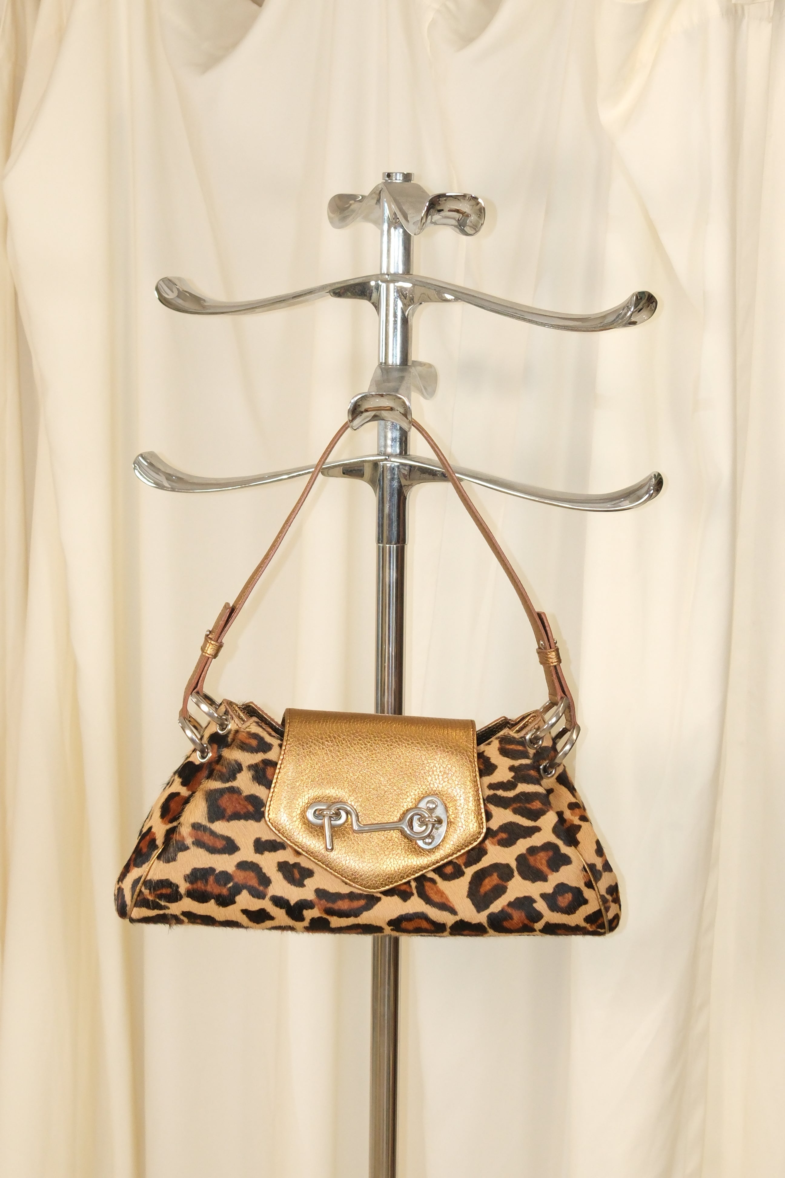 Tanner Krolle furry leopard leather Bag With silver hardware Details