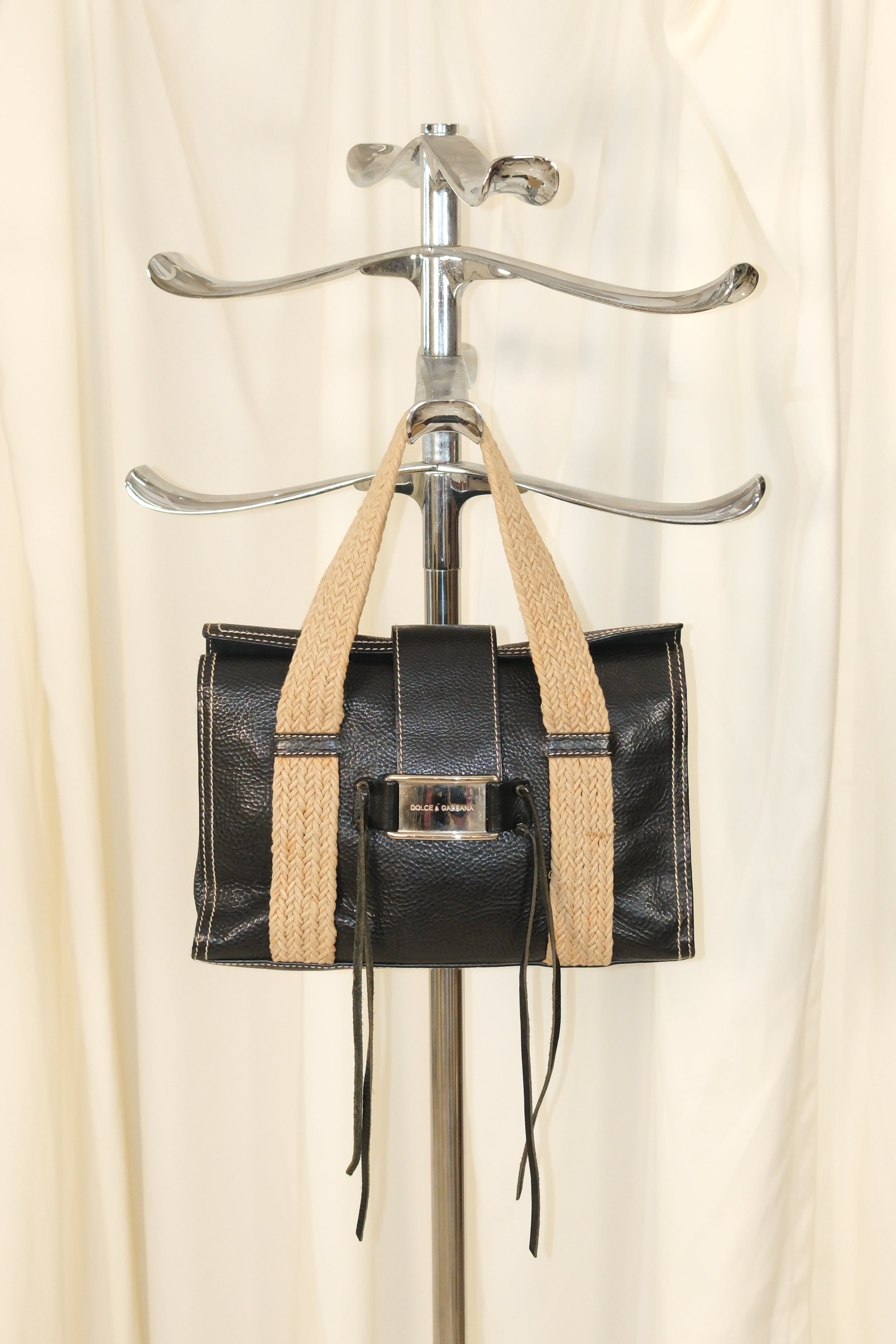 Dolce & Gabbana Leather Bag with Braided Handles