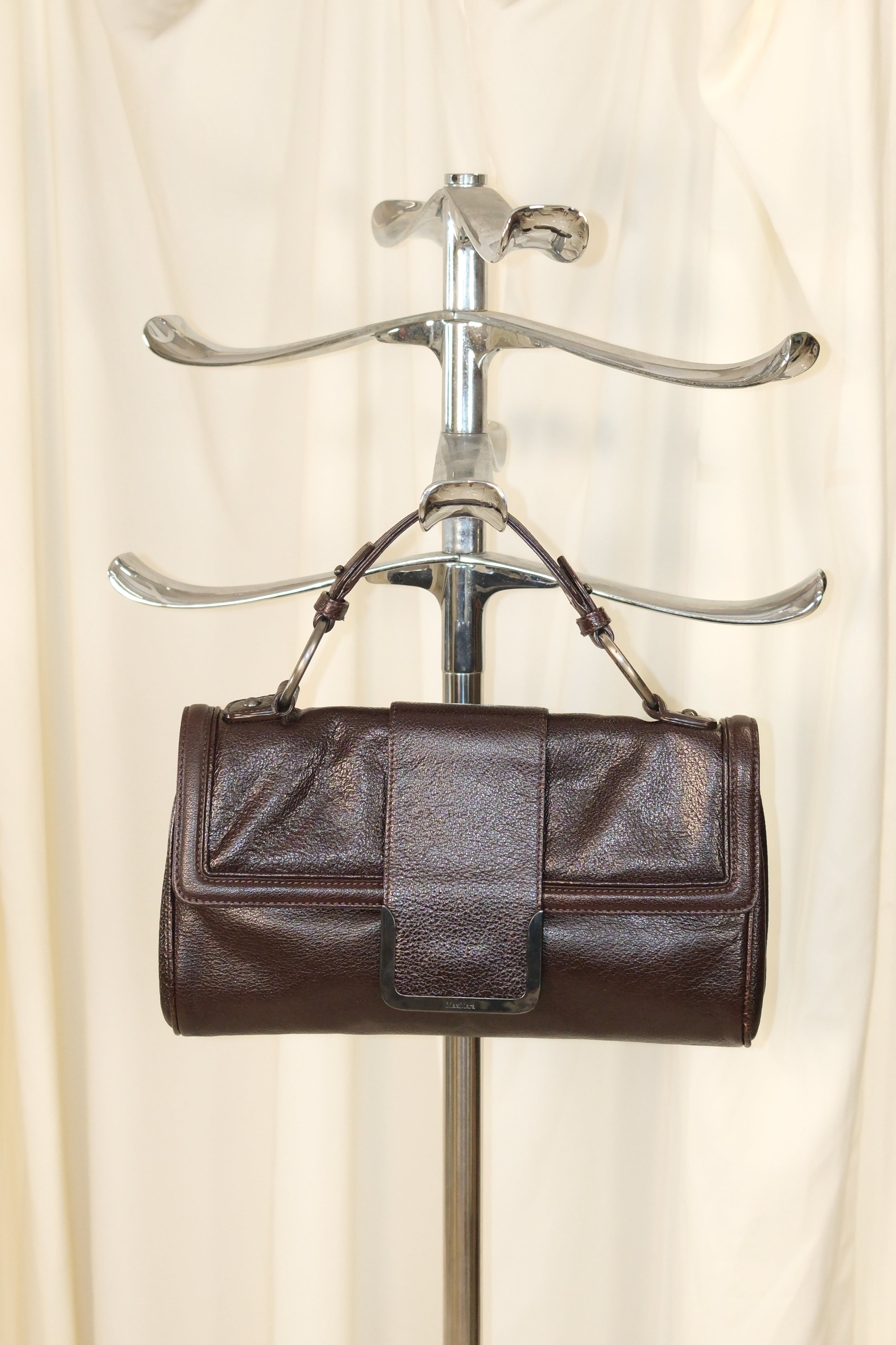 Max Mara Classic Dark Brown Leather Bag