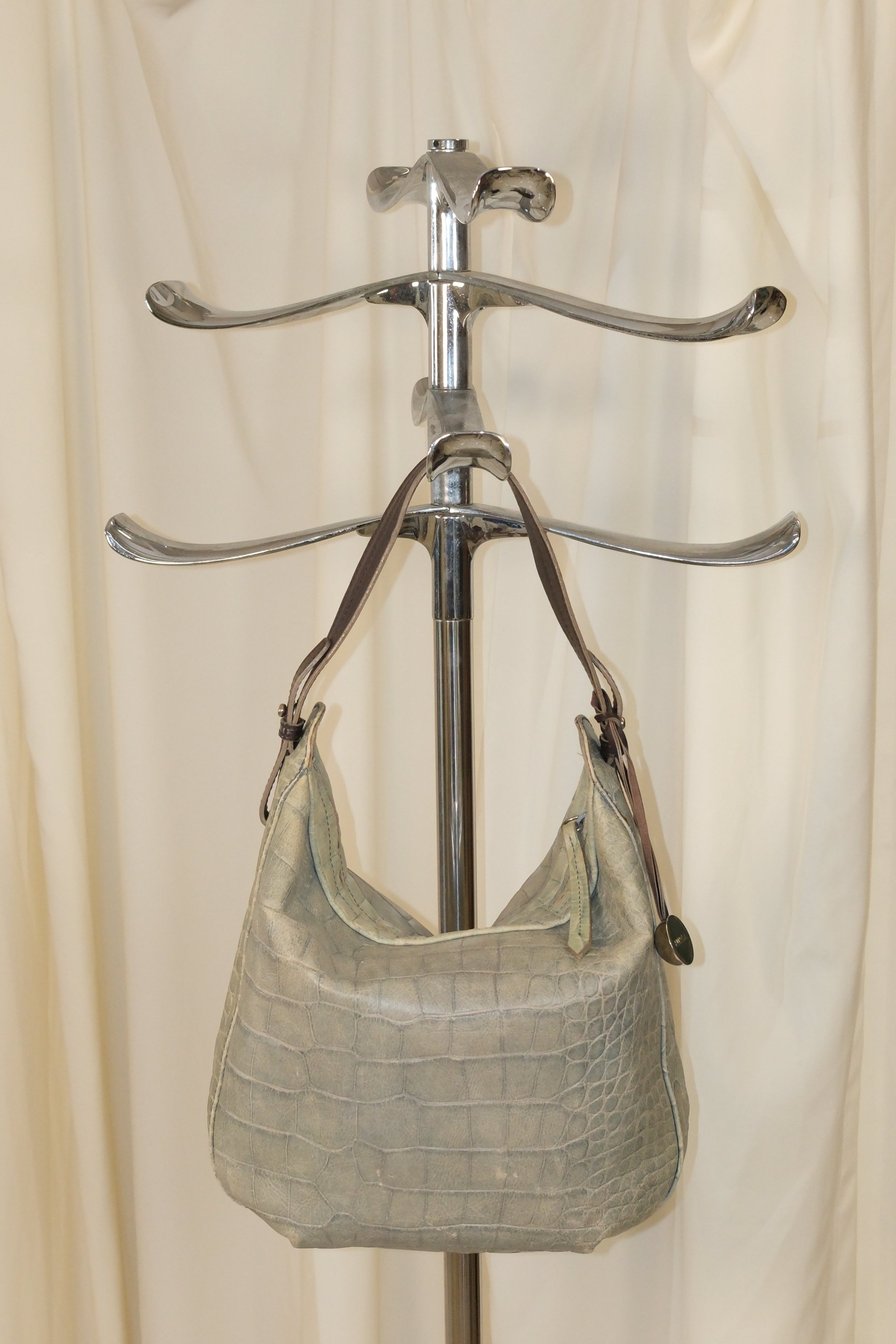 Furla Leather Bag in Light Blue Grey