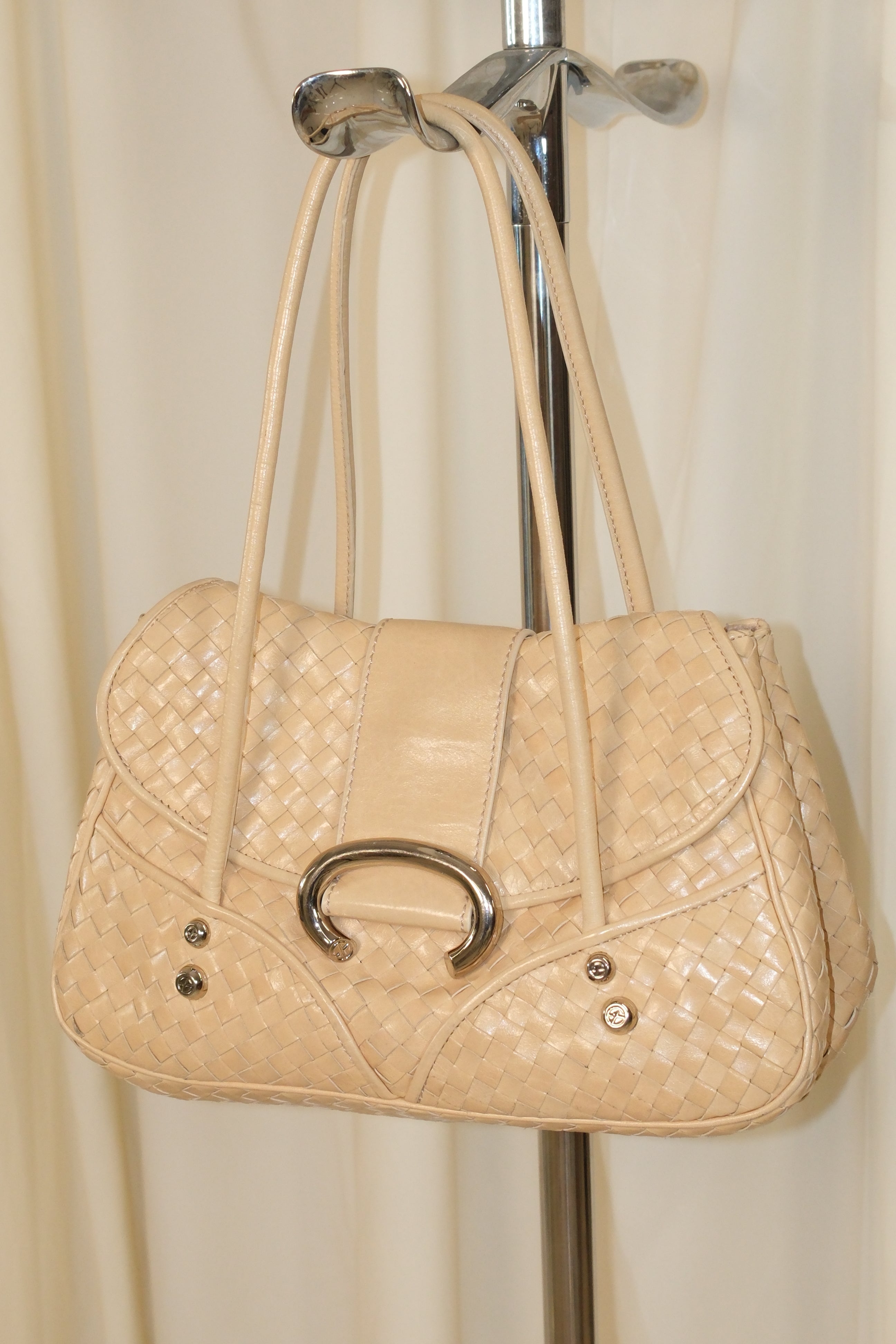 Francesco Biasia Woven Leather Butter Bag
