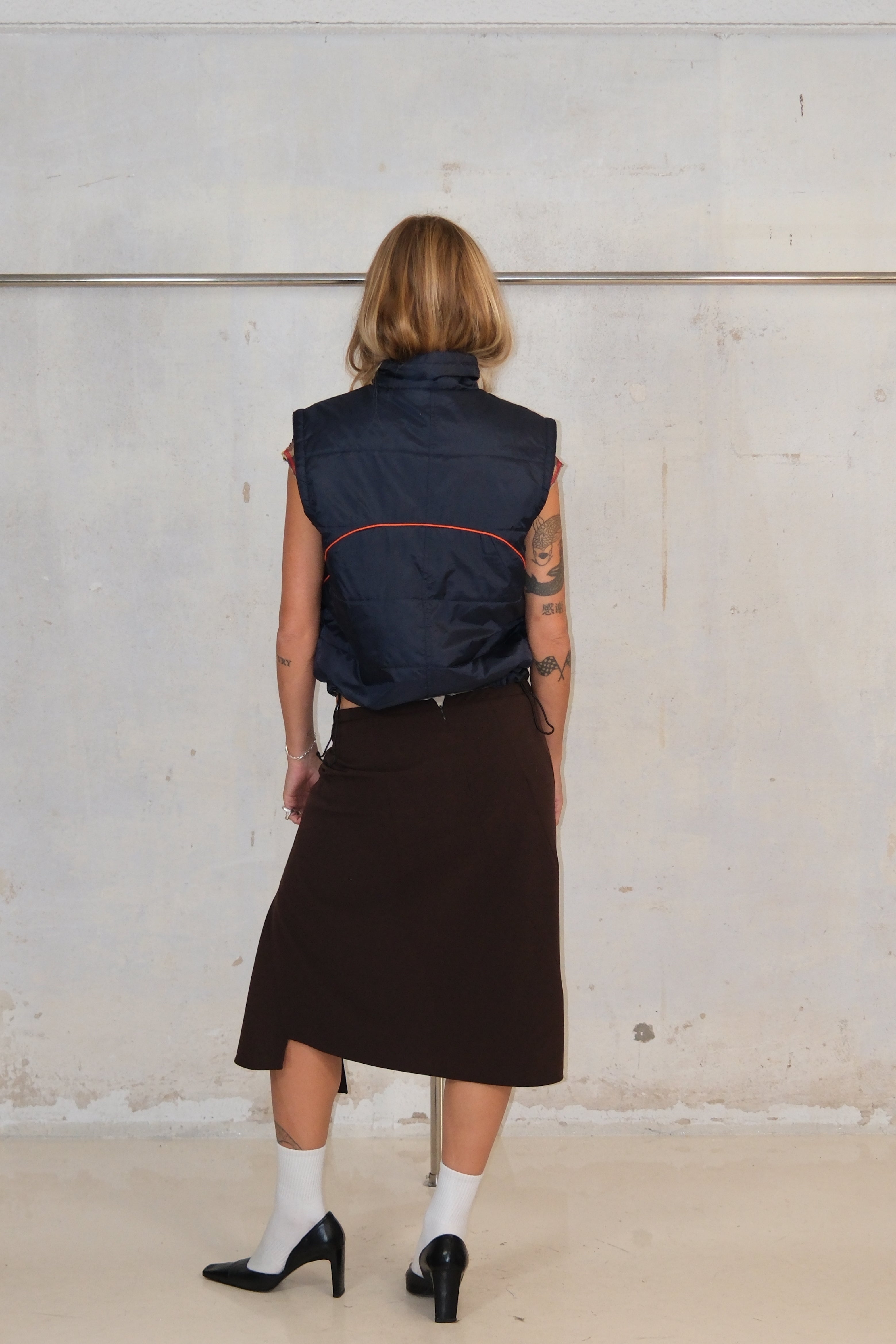 NAVY PUFFER SPORTY VEST