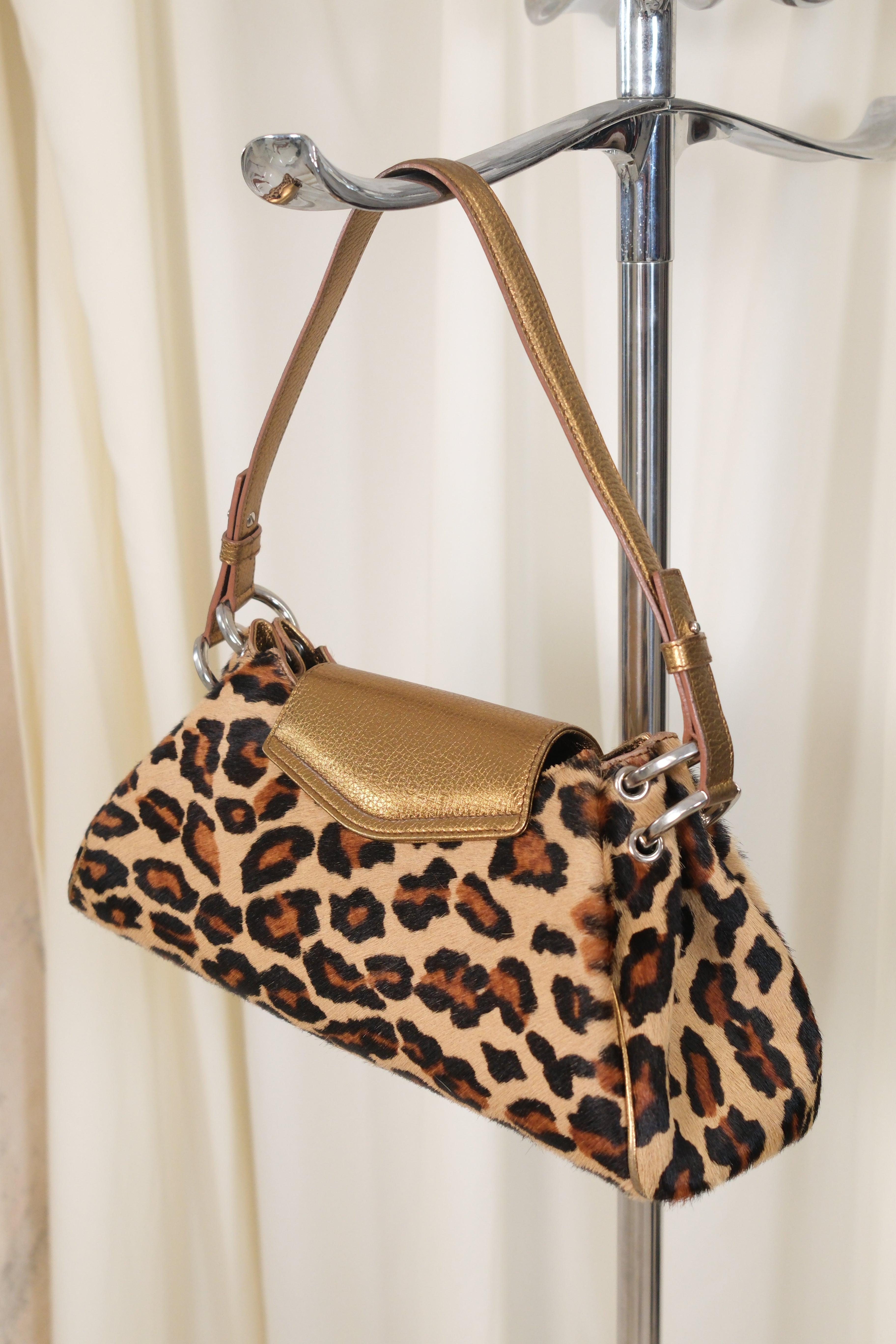 Tanner Krolle furry leopard leather Bag With silver hardware Details