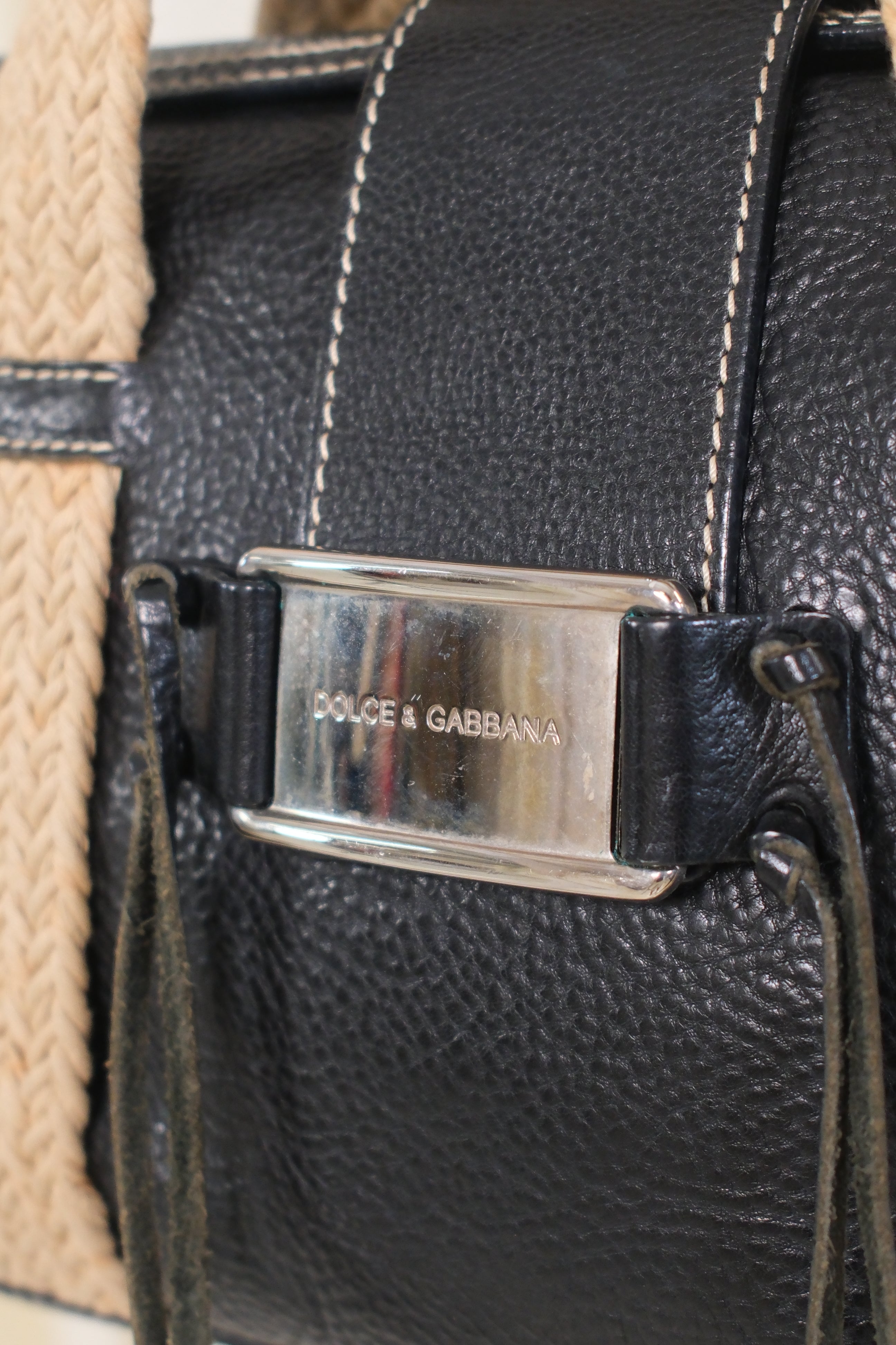 Dolce & Gabbana Leather Bag with Braided Handles