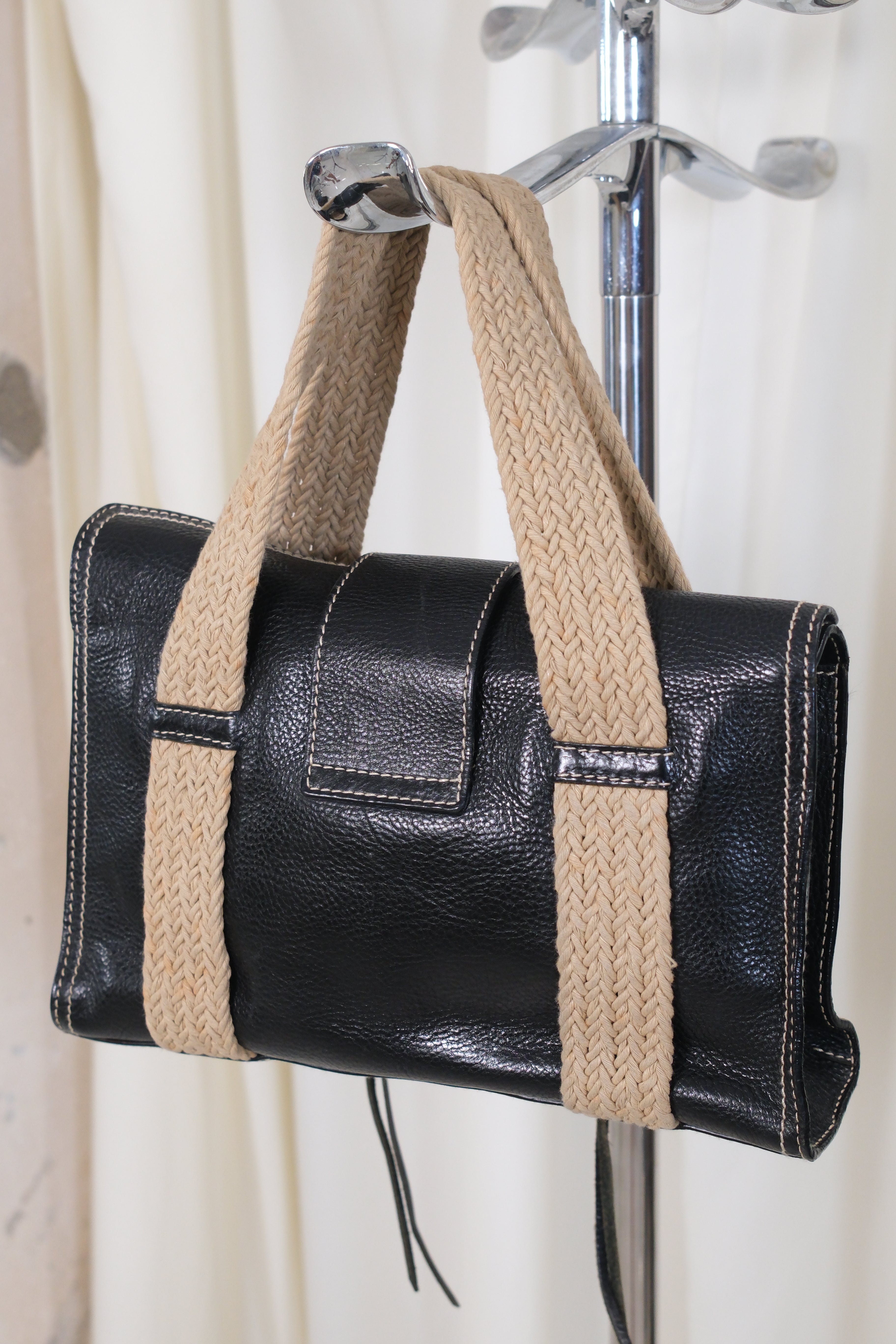 Dolce & Gabbana Leather Bag with Braided Handles